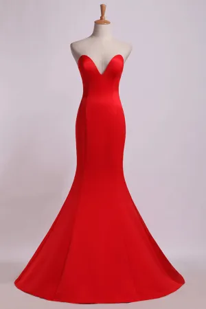 2024 Evening Dresses Sweetheart Mermaid/Trumpet Satin Court Train