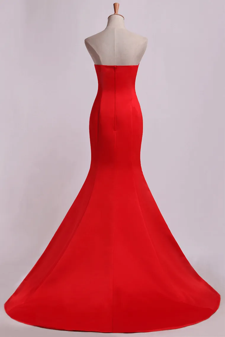 2024 Evening Dresses Sweetheart Mermaid/Trumpet Satin Court Train