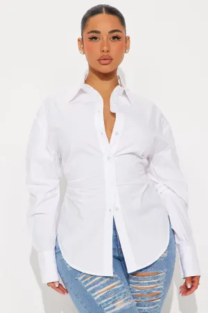 Alaia Poplin Button Up Shirt - White