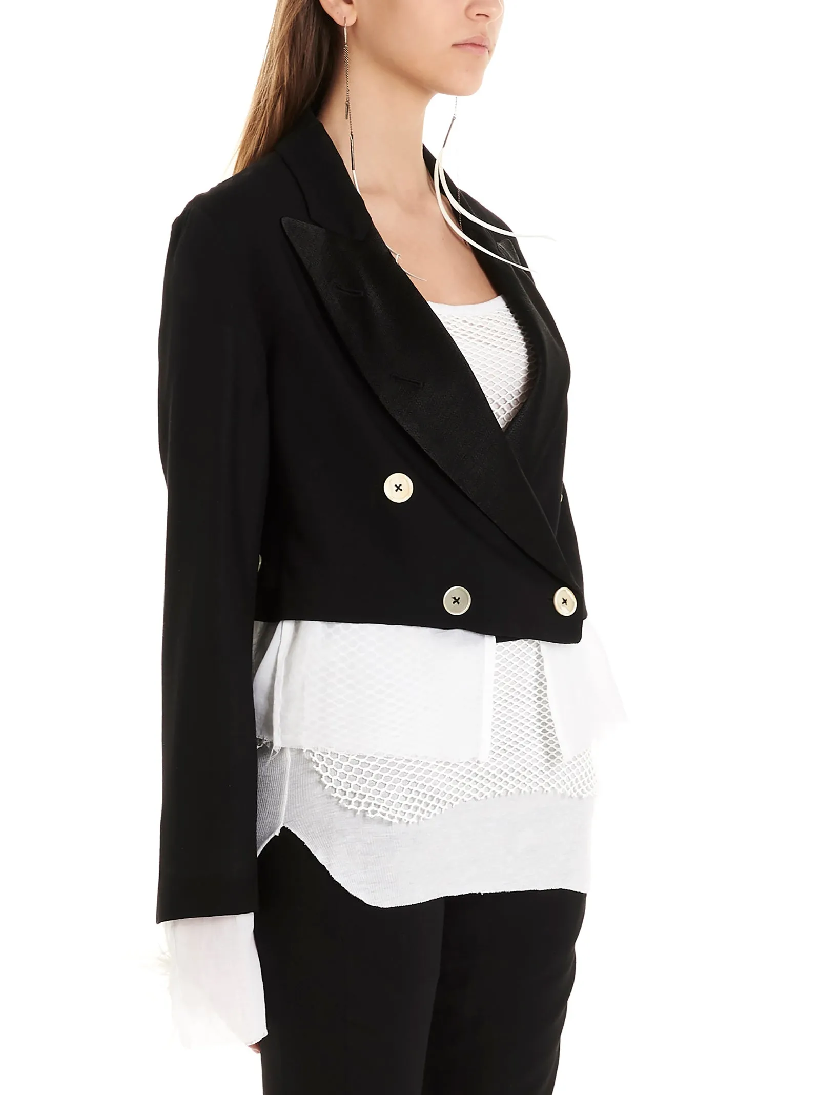 Ann Demeulemeester Layered Cropped Blazer