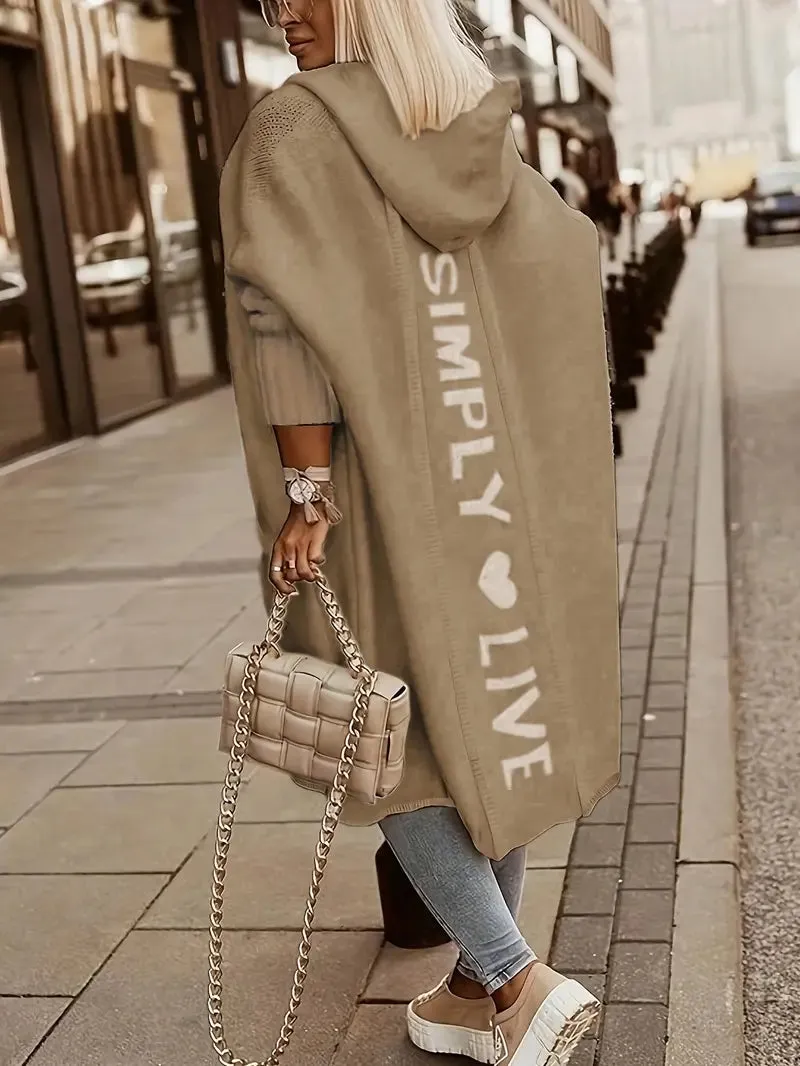 Beige gebreid vest Zacht en stijlvol laagje met Gewoon leven borduursel