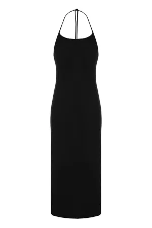 BLACK KNITTED MAXI DRESS