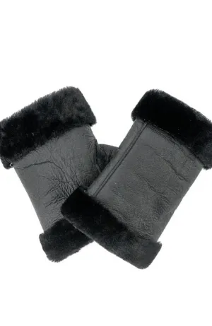 Black Lamb Fingerless Gloves