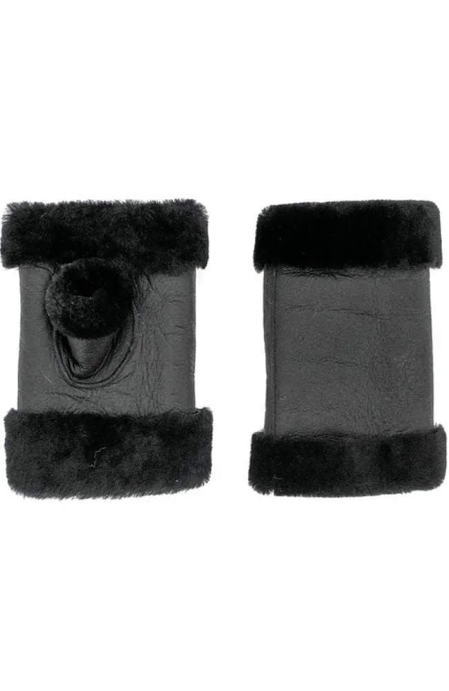 Black Lamb Fingerless Gloves