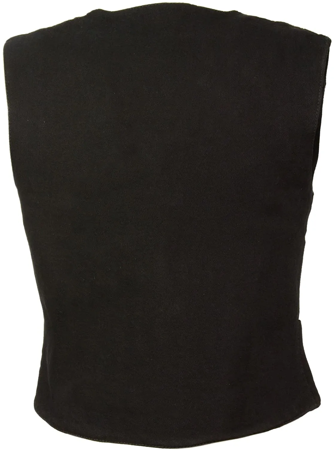 Black Side Lace 4 Snap Front Denim Vest