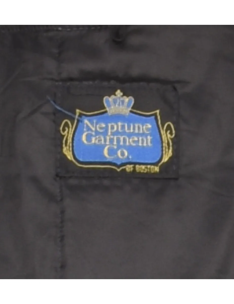 Blue Zip-Front Bomber Jacket - L