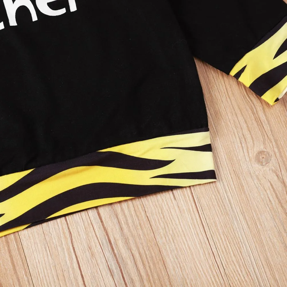 Boys Letter Printed Tiger Printed Top & Pants Kids Wholesale Clothing