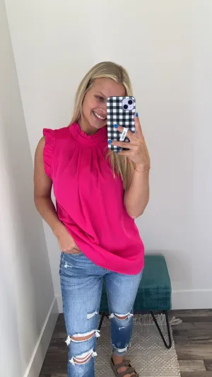 Caden Frilled Trim Sleeveless Blouse
