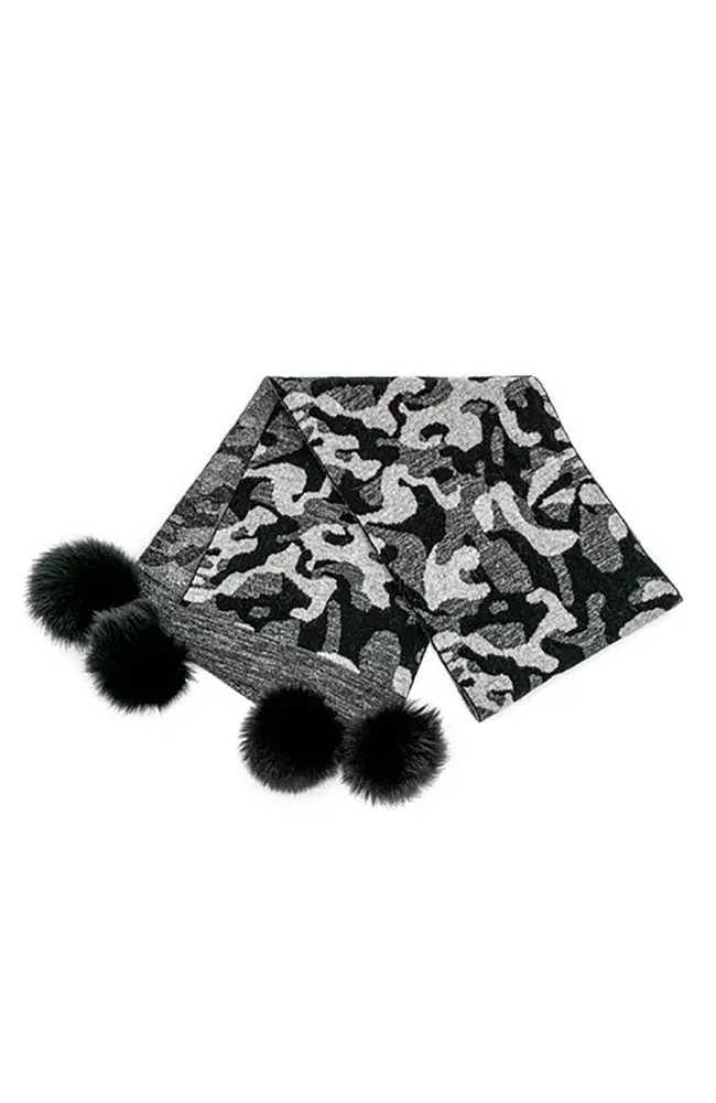 Camo Scarf Lurex Fox