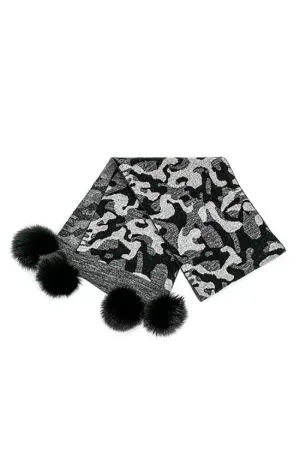 Camo Scarf Lurex Fox