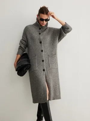 Chicmy-Winter Outfits Christmas Thanksgiving Gift New Year's Eve Outfits Streetwear Fashion Ribbed Button Knit Long Outerwear