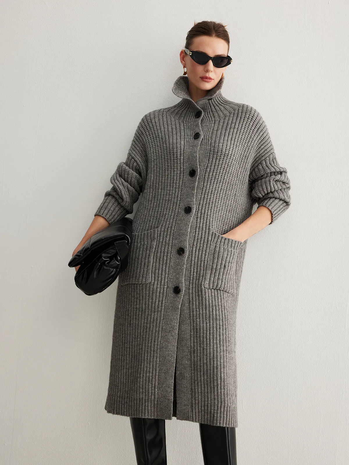 Chicmy-Winter Outfits Christmas Thanksgiving Gift New Year's Eve Outfits Streetwear Fashion Ribbed Button Knit Long Outerwear