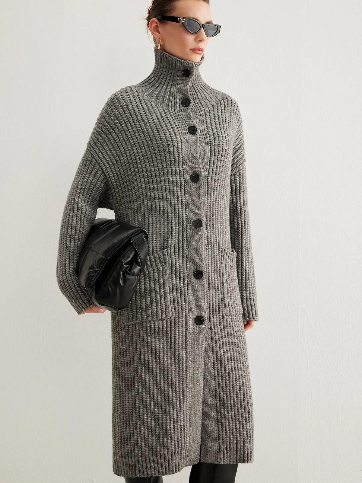 Chicmy-Winter Outfits Christmas Thanksgiving Gift New Year's Eve Outfits Streetwear Fashion Ribbed Button Knit Long Outerwear
