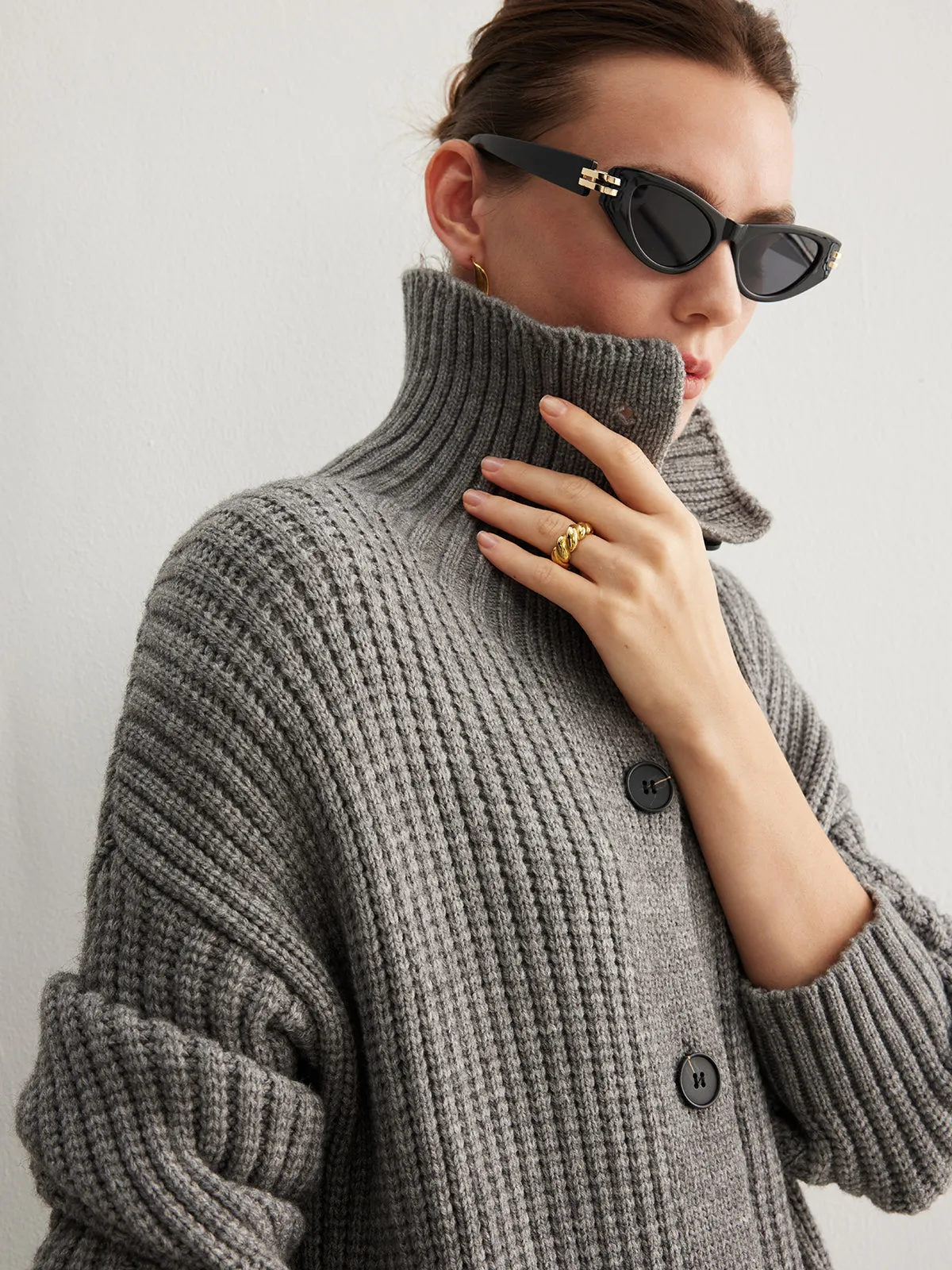 Chicmy-Winter Outfits Christmas Thanksgiving Gift New Year's Eve Outfits Streetwear Fashion Ribbed Button Knit Long Outerwear