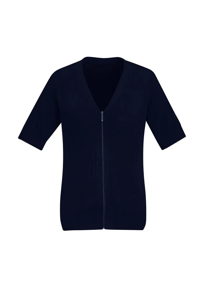 CK962LC - Biz Care - Womens Zip Front Short Sleeve Knit Cardigan