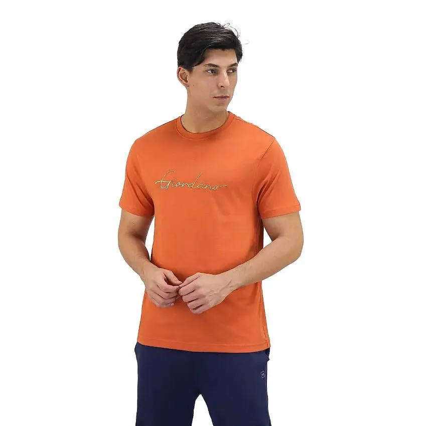Cotton Jersey Crewneck Short Sleeve Slim Print Tees (Signature Tees)