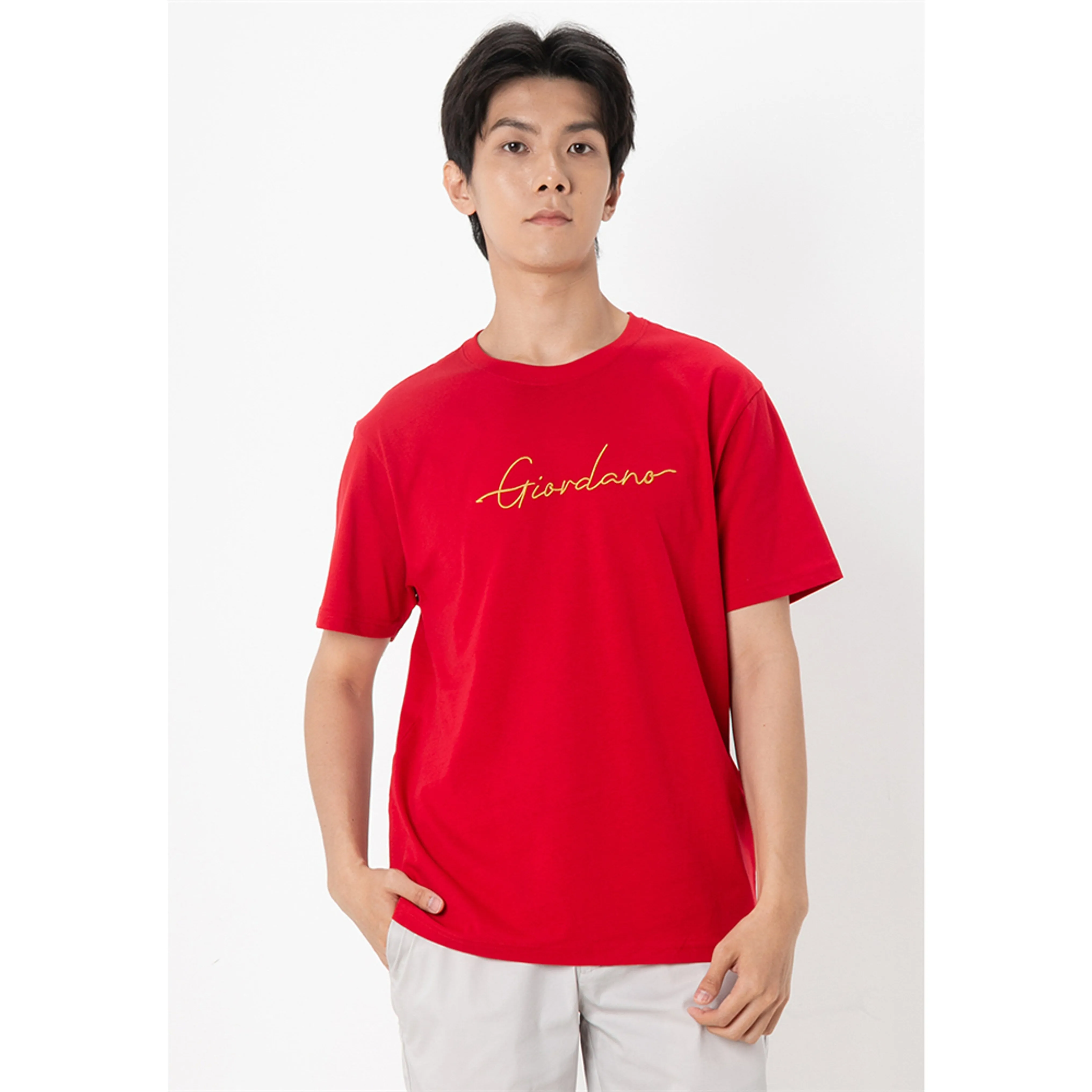 Cotton Jersey Crewneck Short Sleeve Slim Print Tees (Signature Tees)