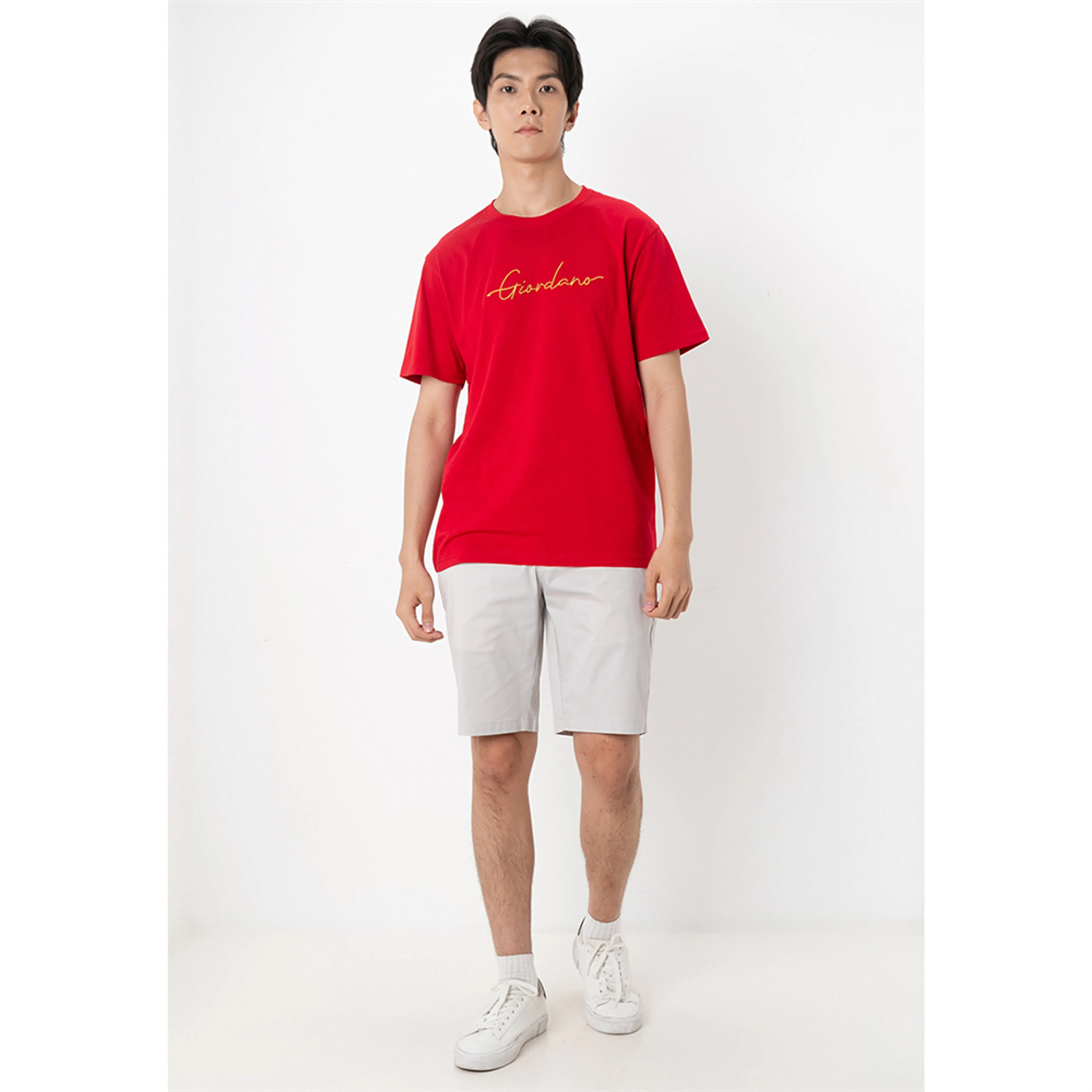Cotton Jersey Crewneck Short Sleeve Slim Print Tees (Signature Tees)