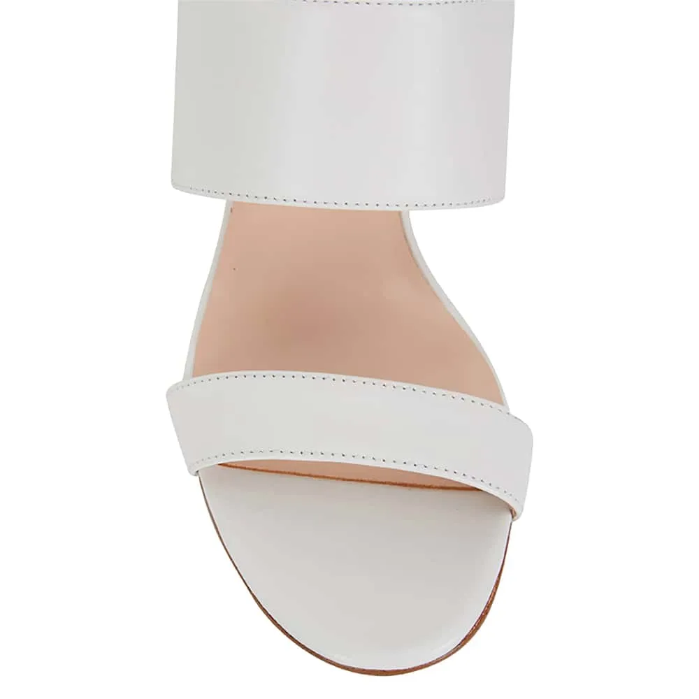Diana Heel in White Leather