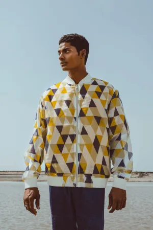 Digital Printed Translucent Mustard Jacket