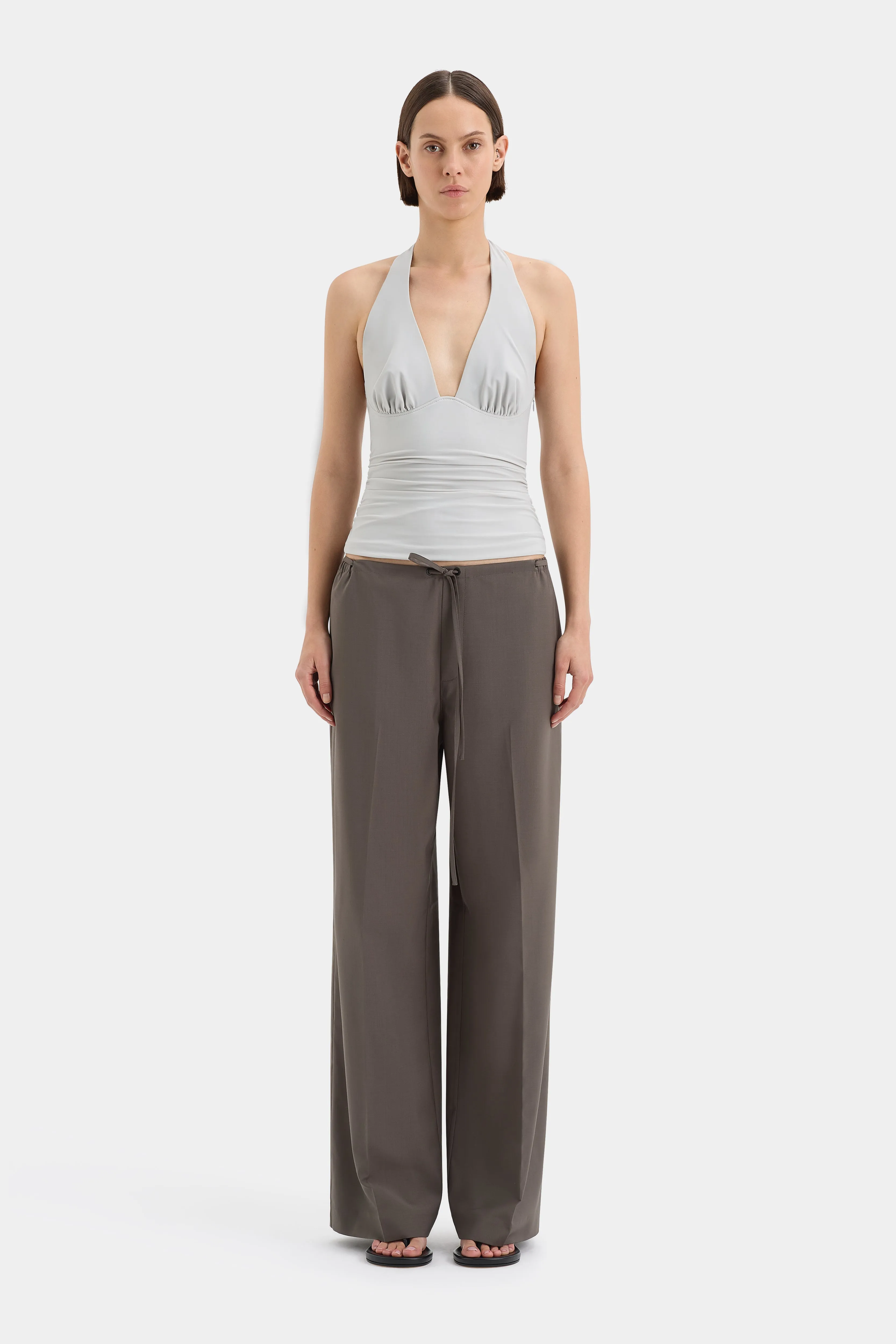 Elm Halter Top, Grey Blue