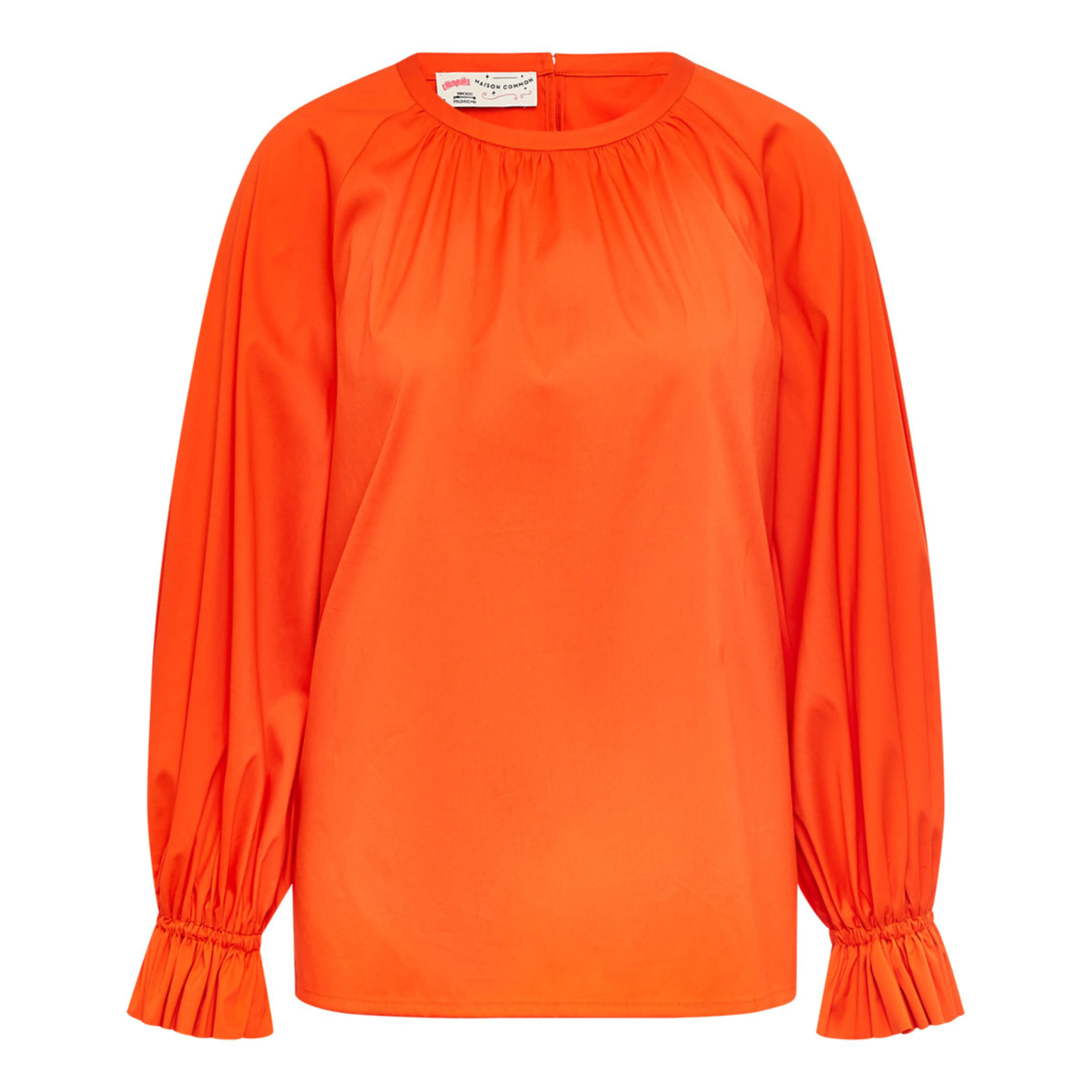 Gathered Sleeve Blouse - Orange