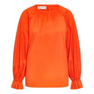 Gathered Sleeve Blouse - Orange