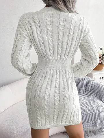 Gebreide Sweaterjurk met Kabelpatroon