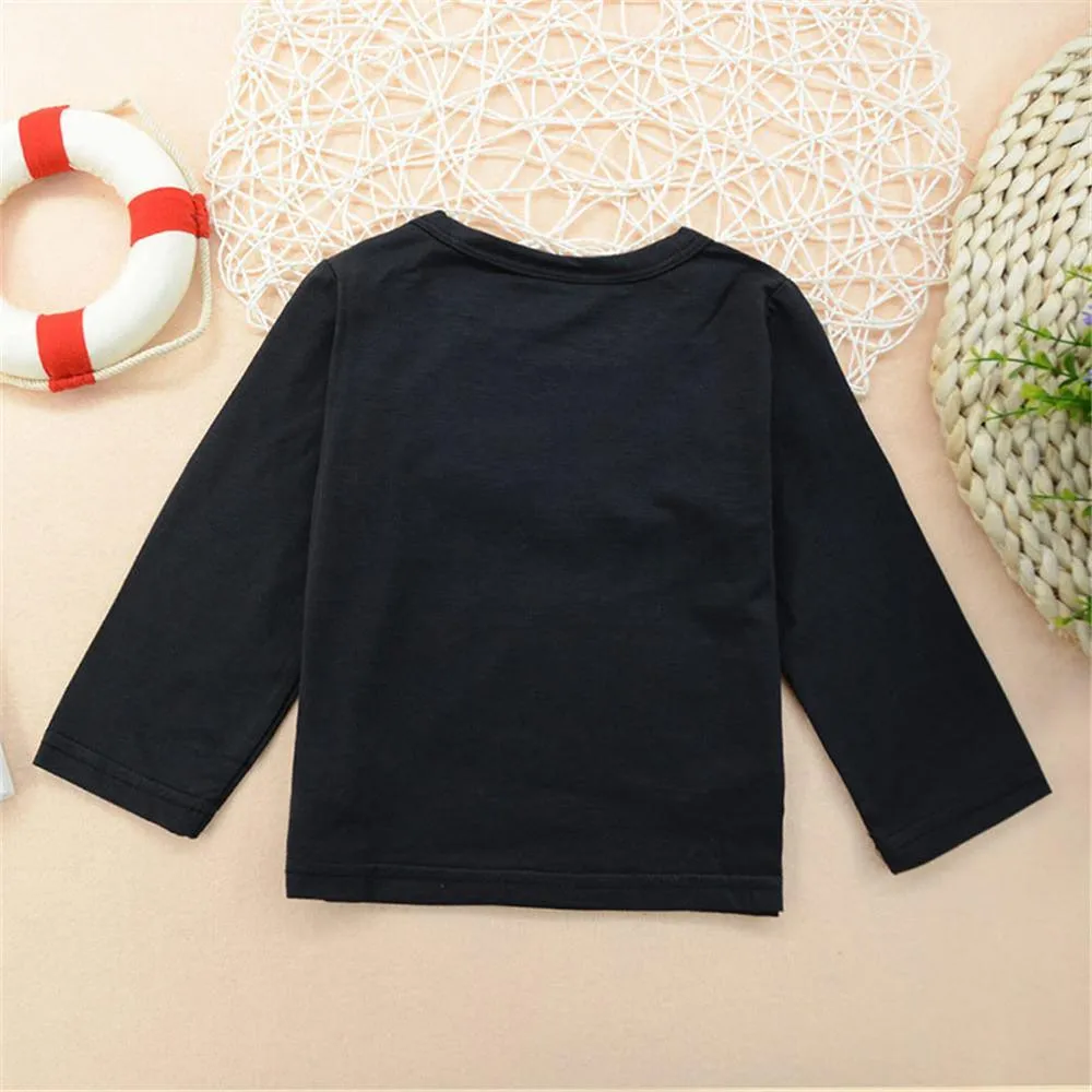 Girls Halloween Pumpkin Long Sleeve T-shirt & Striped Pants