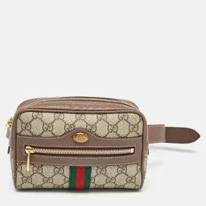 Gucci  Gg Supreme Canvas And Leather Ophidia Belt Bag