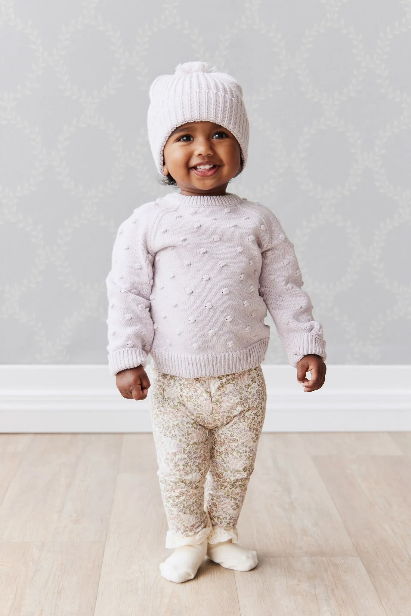 Jamie Kay Dotty Knit Jumper Pale Lilac Marle