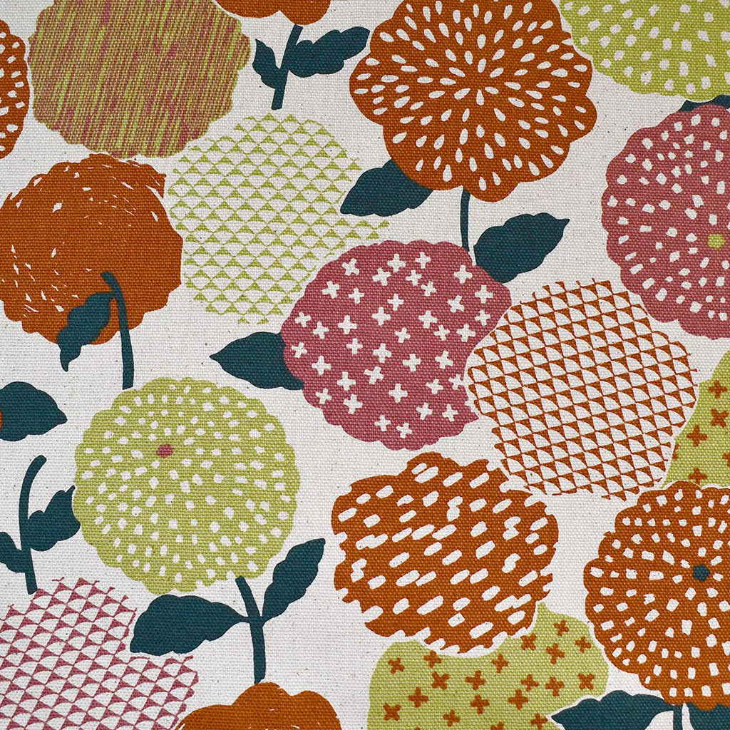 Japanese Layered Print Mix Floral Oxford Canvas Natural