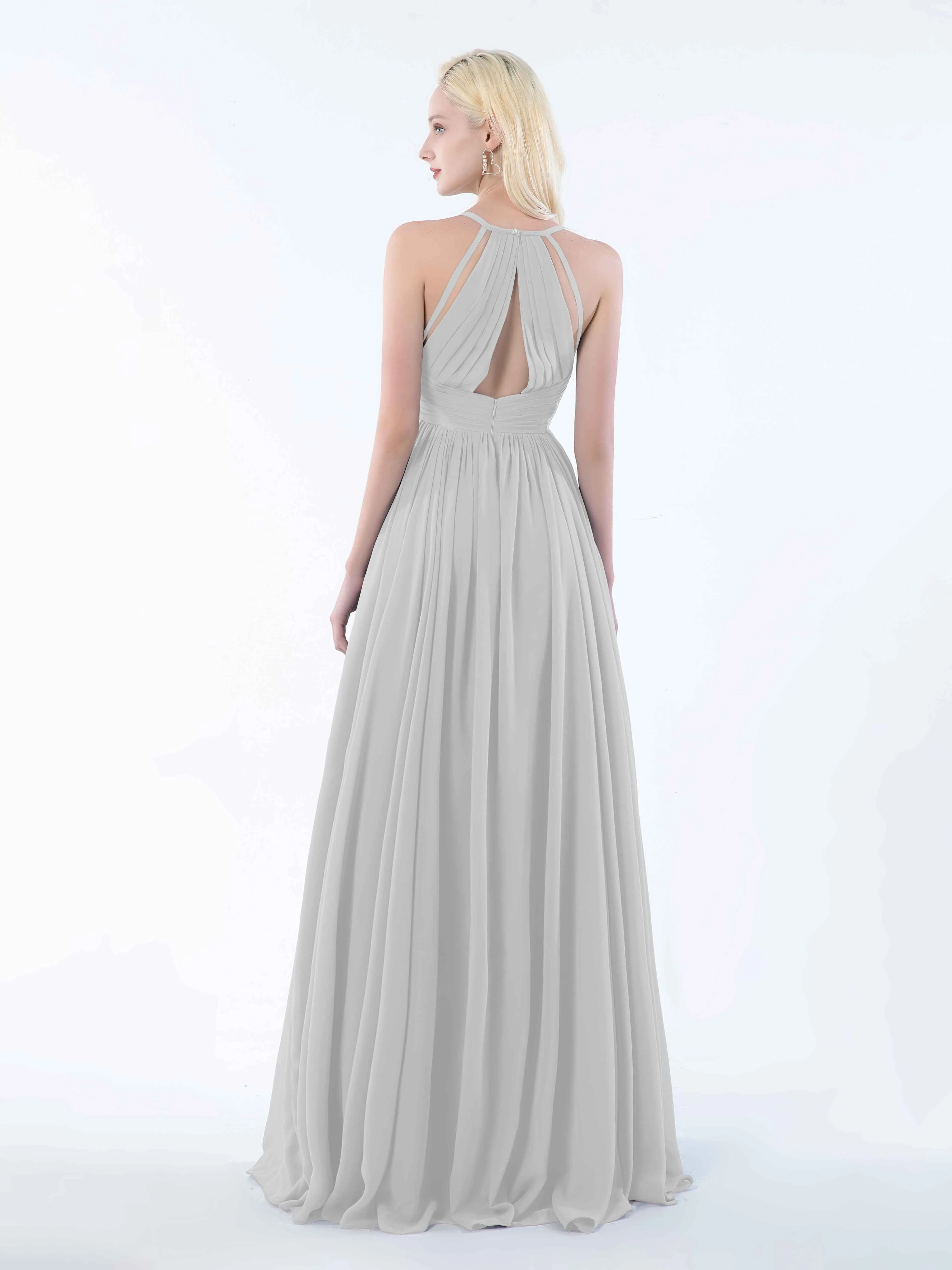 June Chic Spaghetti Straps Keyhole Chiffon Bridesmaid Dresses