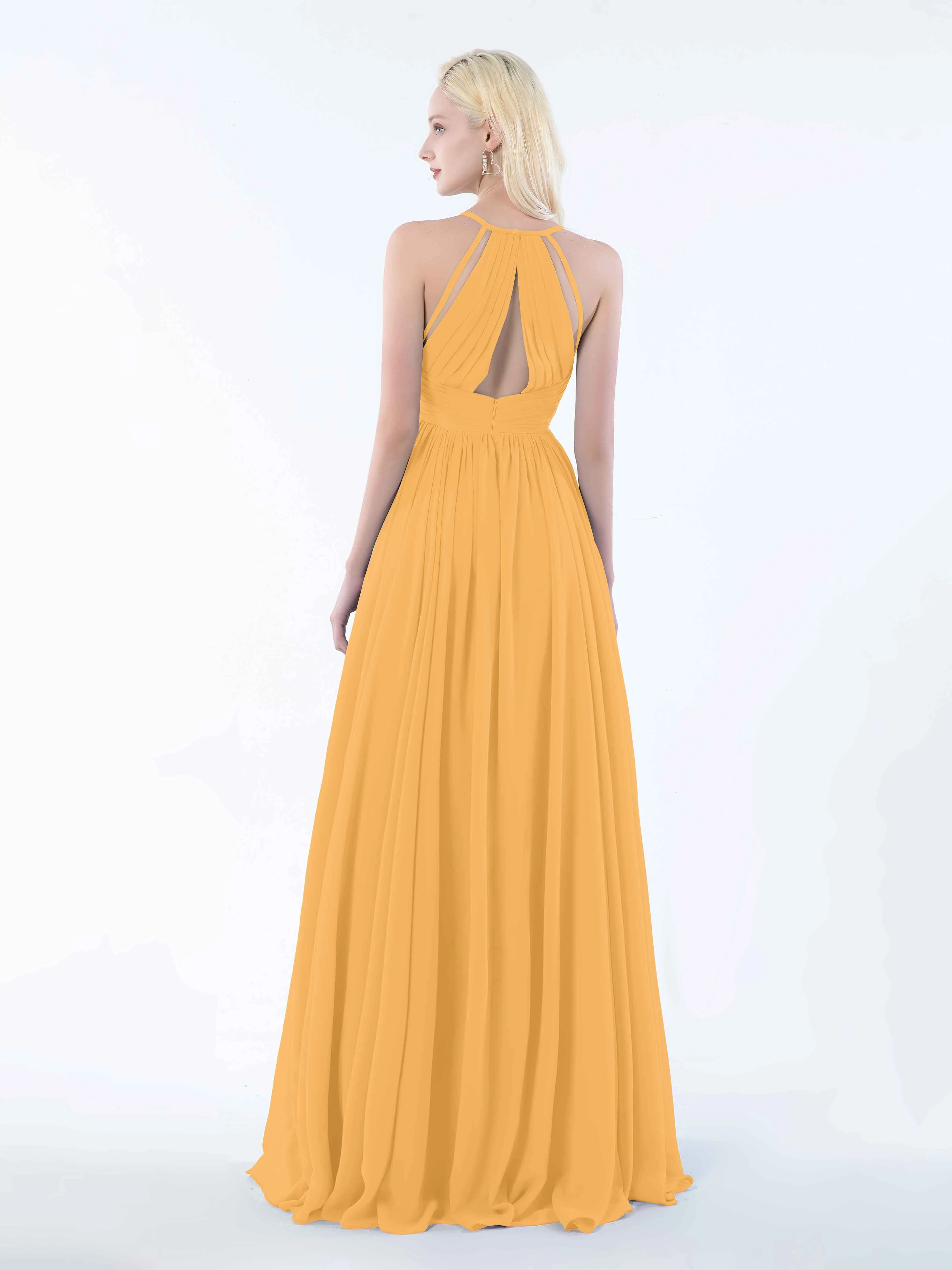 June Chic Spaghetti Straps Keyhole Chiffon Bridesmaid Dresses