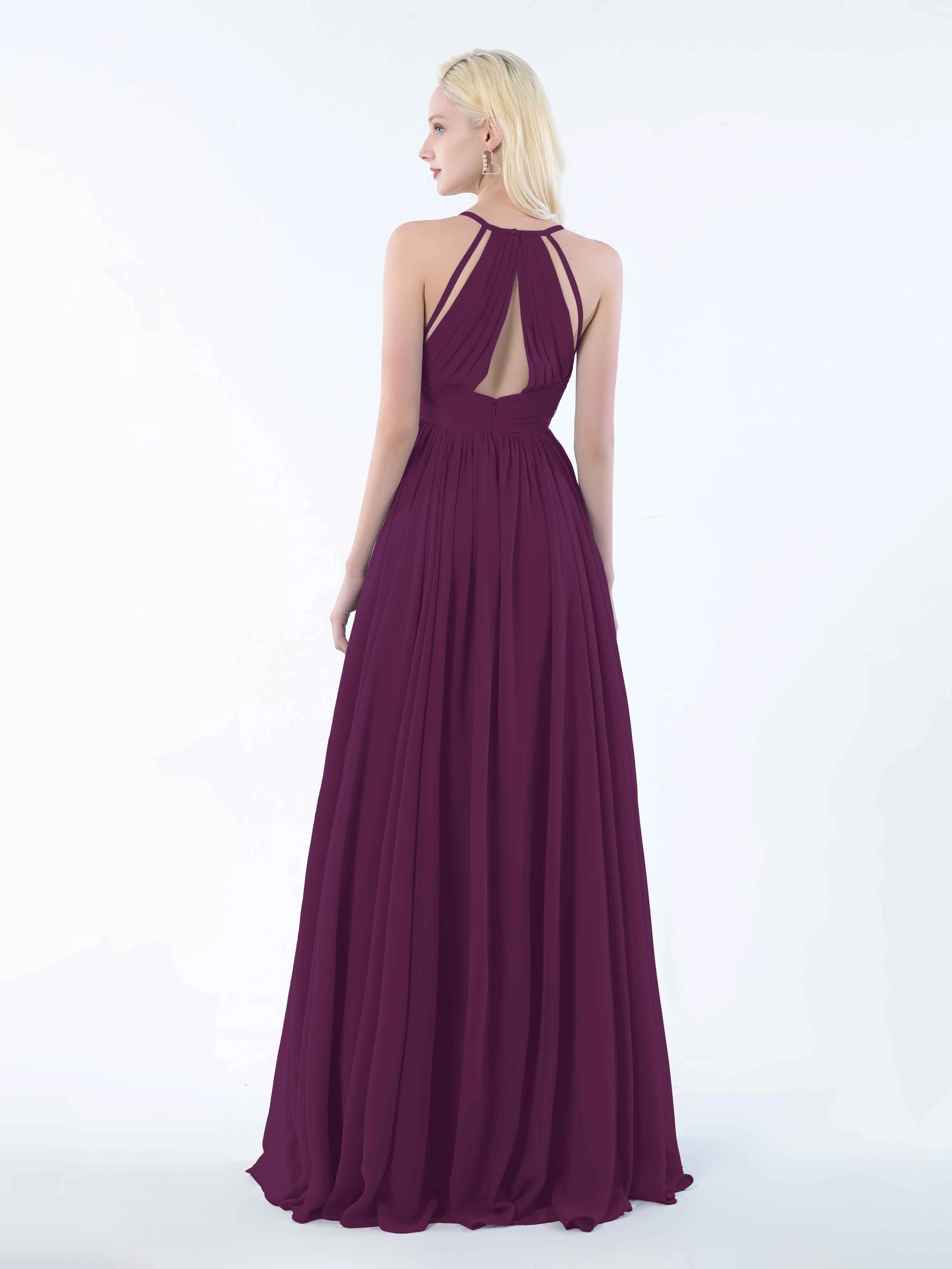 June Chic Spaghetti Straps Keyhole Chiffon Bridesmaid Dresses