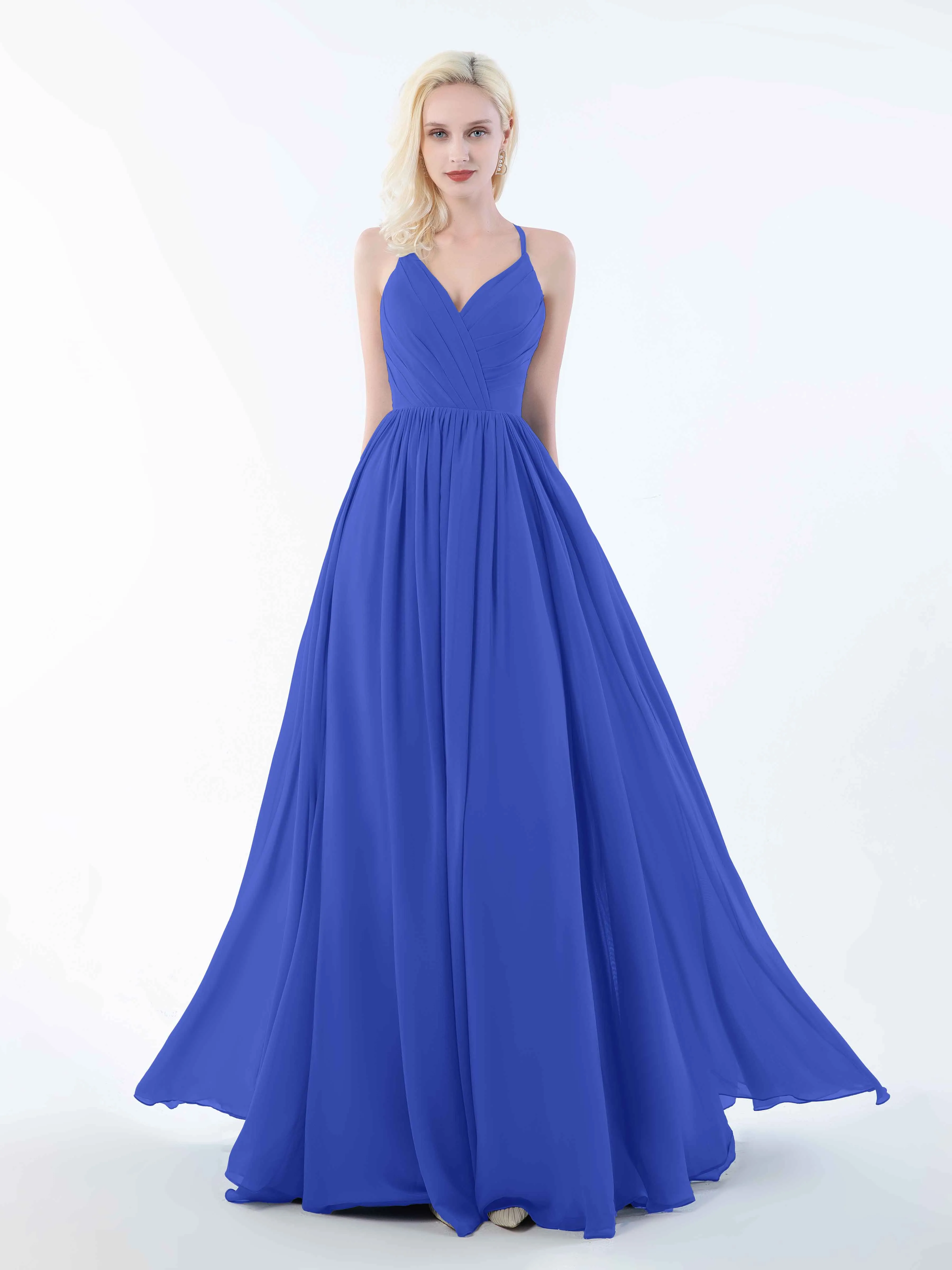 June Chic Spaghetti Straps Keyhole Chiffon Bridesmaid Dresses