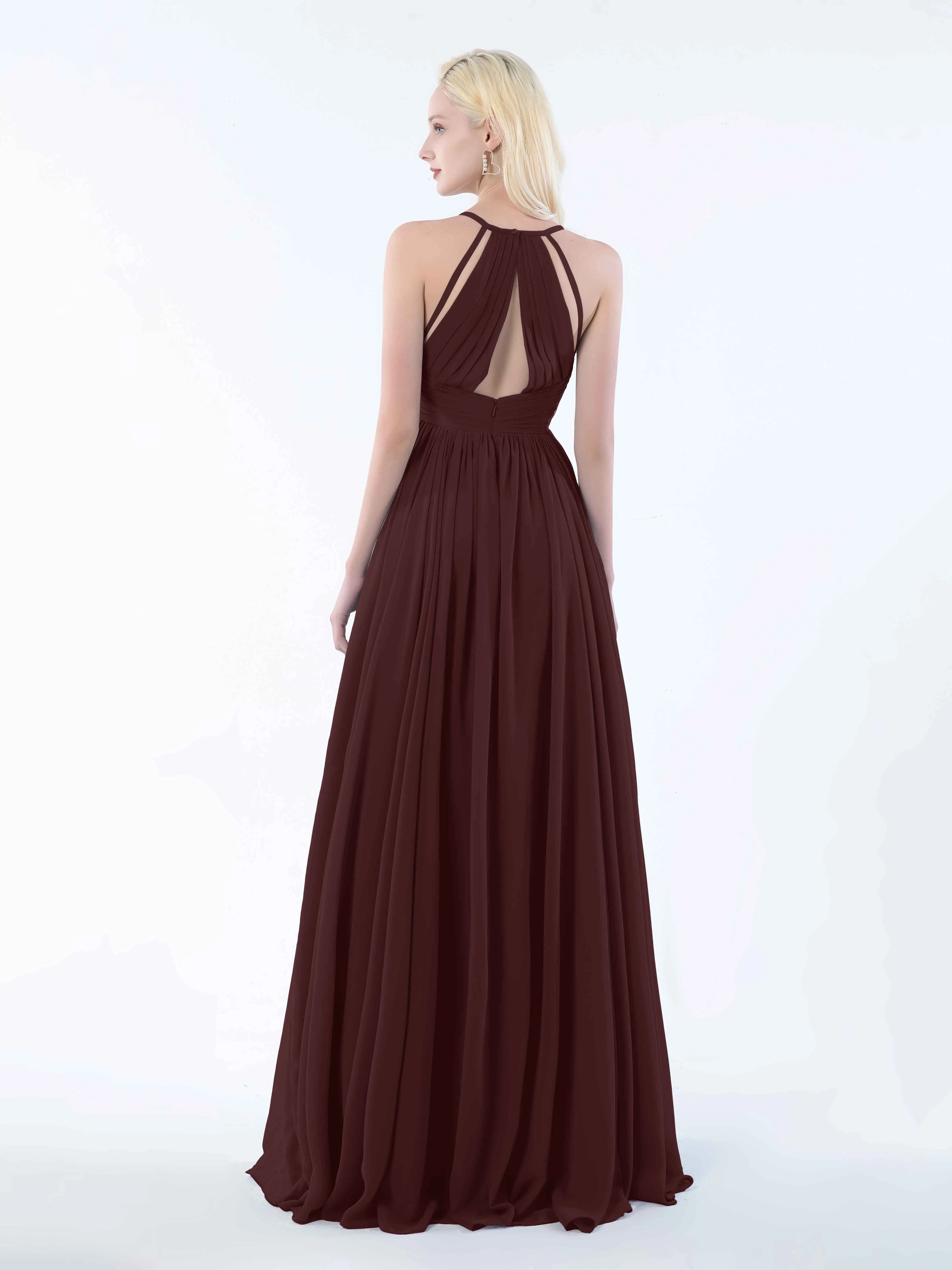 June Chic Spaghetti Straps Keyhole Chiffon Bridesmaid Dresses