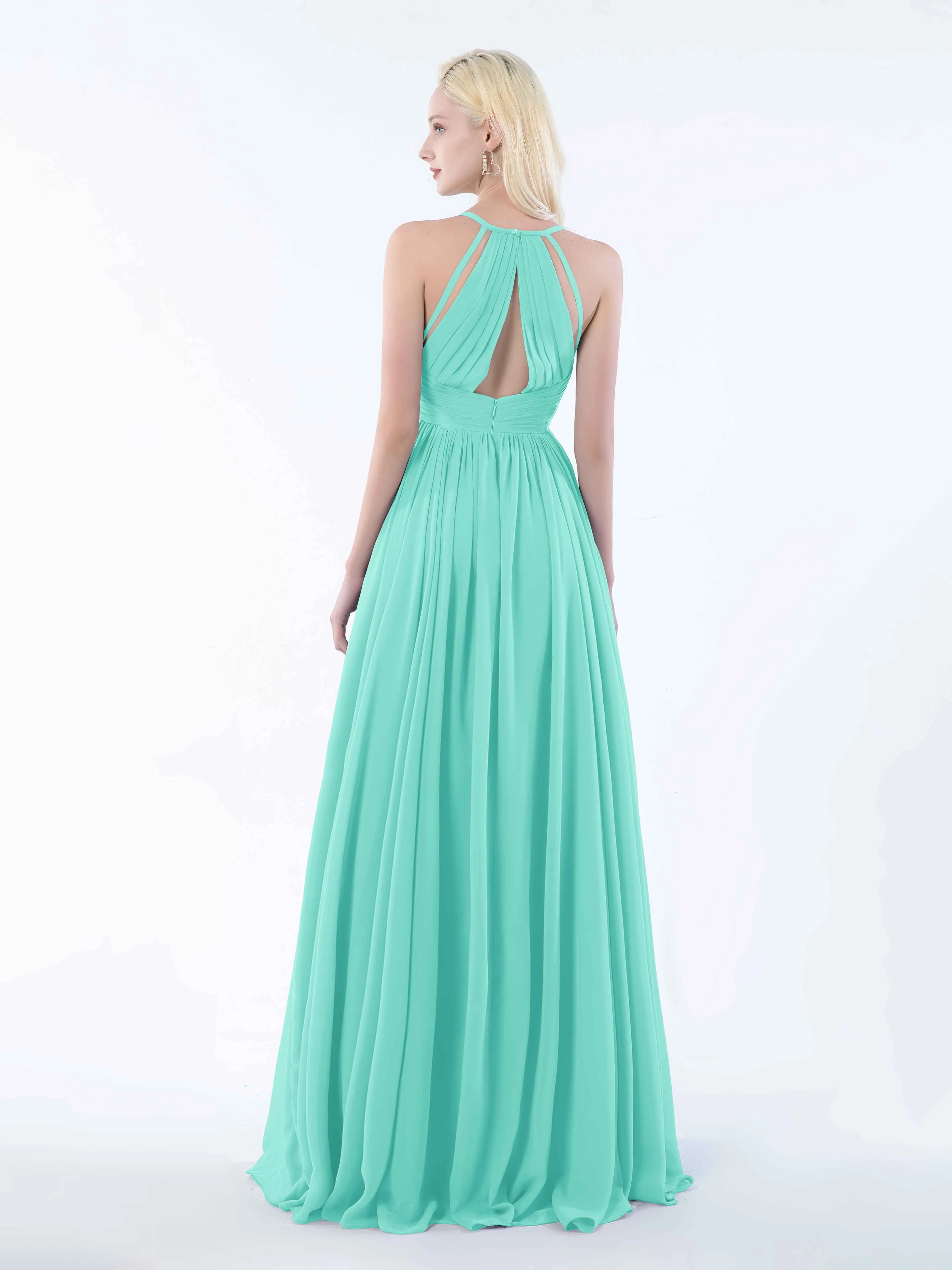 June Chic Spaghetti Straps Keyhole Chiffon Bridesmaid Dresses
