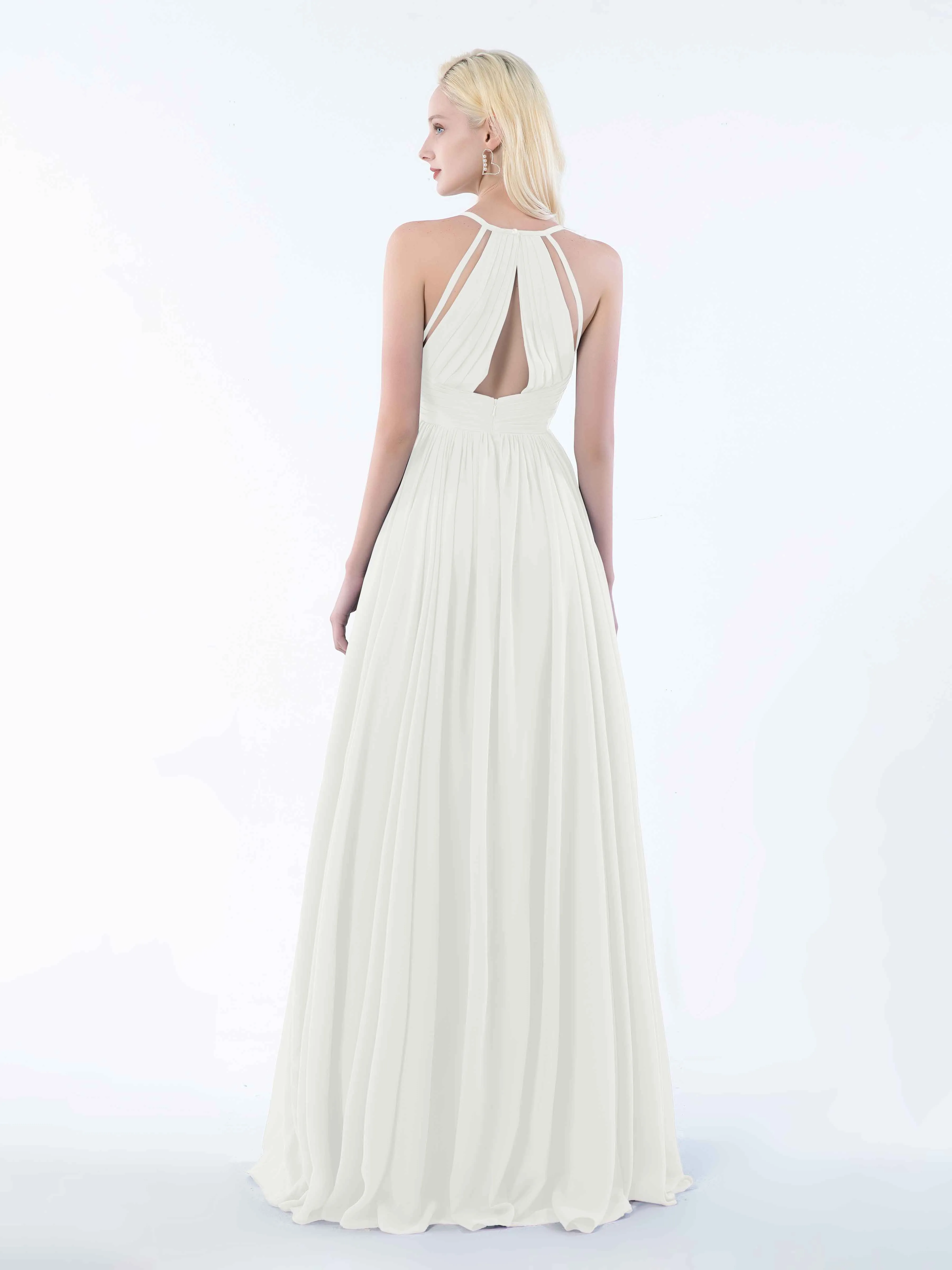 June Chic Spaghetti Straps Keyhole Chiffon Bridesmaid Dresses