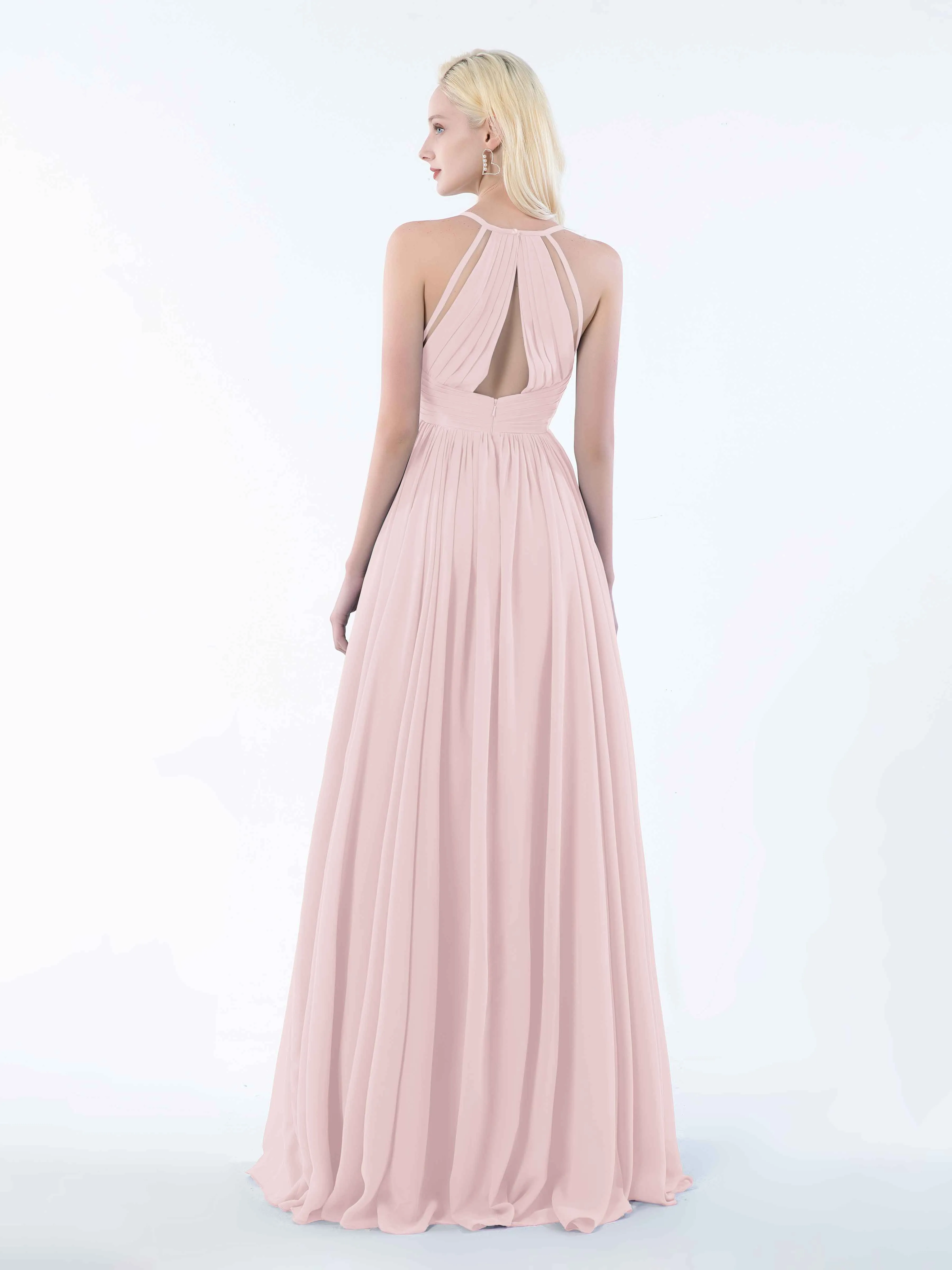 June Chic Spaghetti Straps Keyhole Chiffon Bridesmaid Dresses