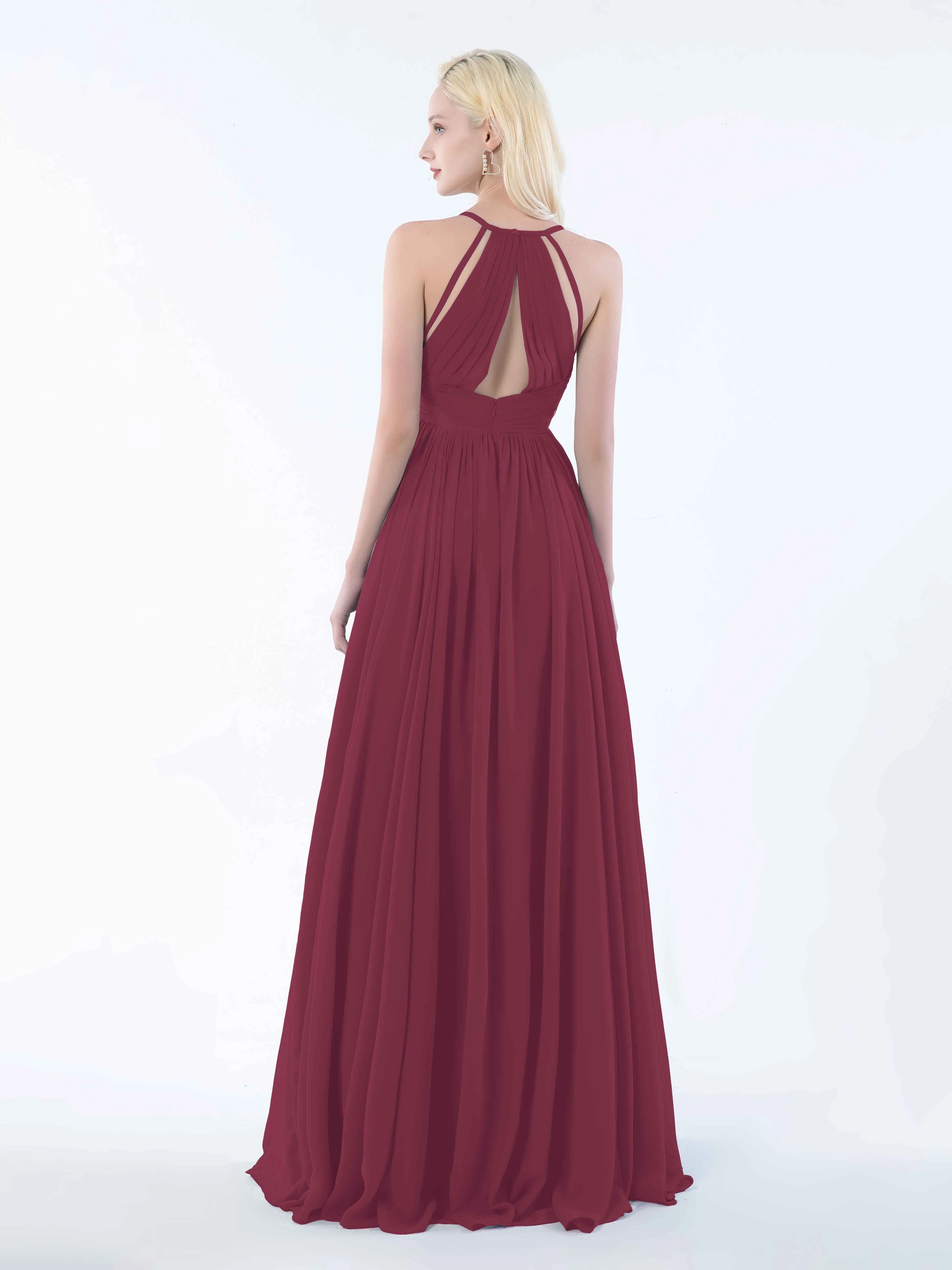 June Chic Spaghetti Straps Keyhole Chiffon Bridesmaid Dresses