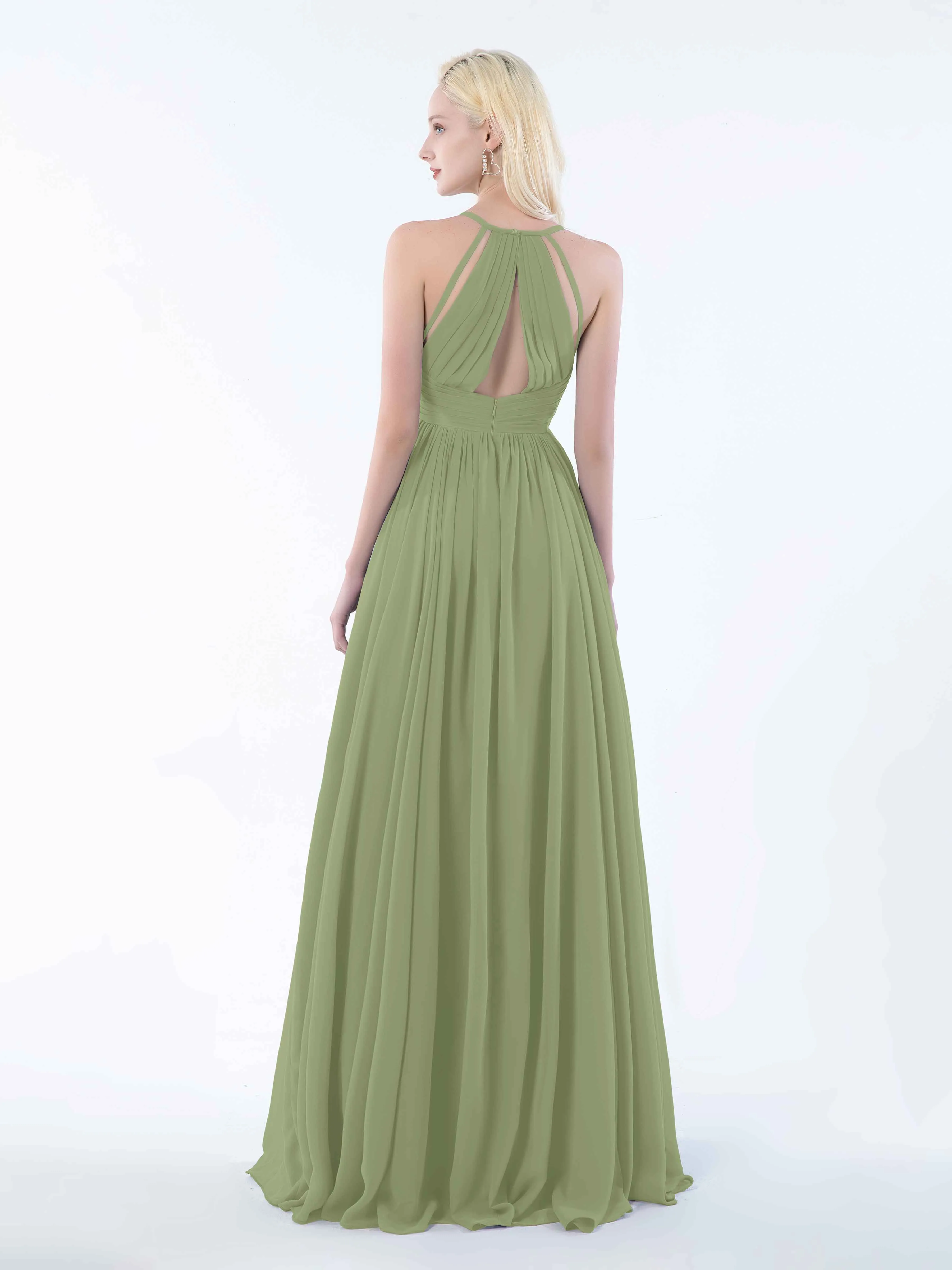 June Chic Spaghetti Straps Keyhole Chiffon Bridesmaid Dresses
