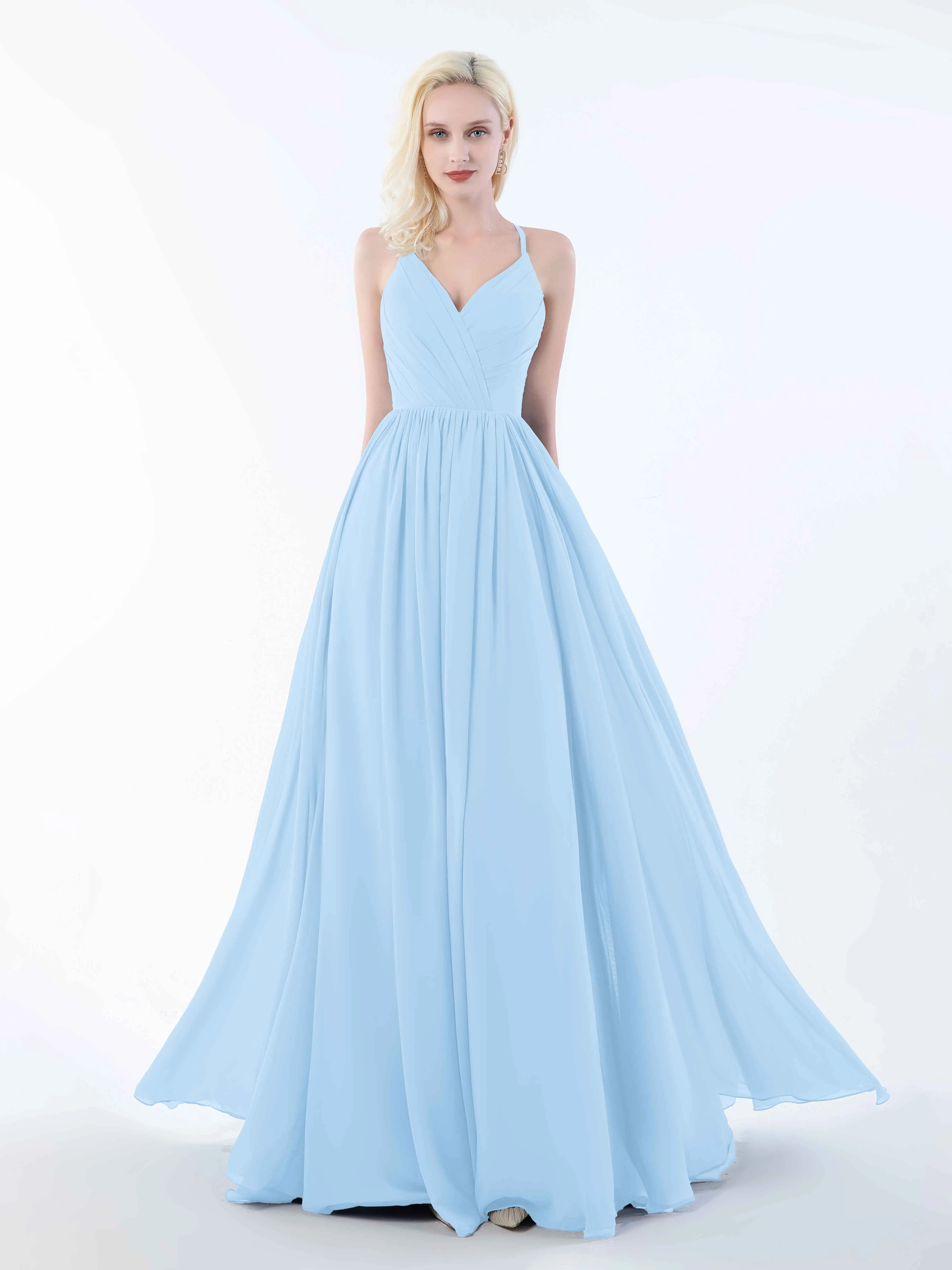 June Chic Spaghetti Straps Keyhole Chiffon Bridesmaid Dresses