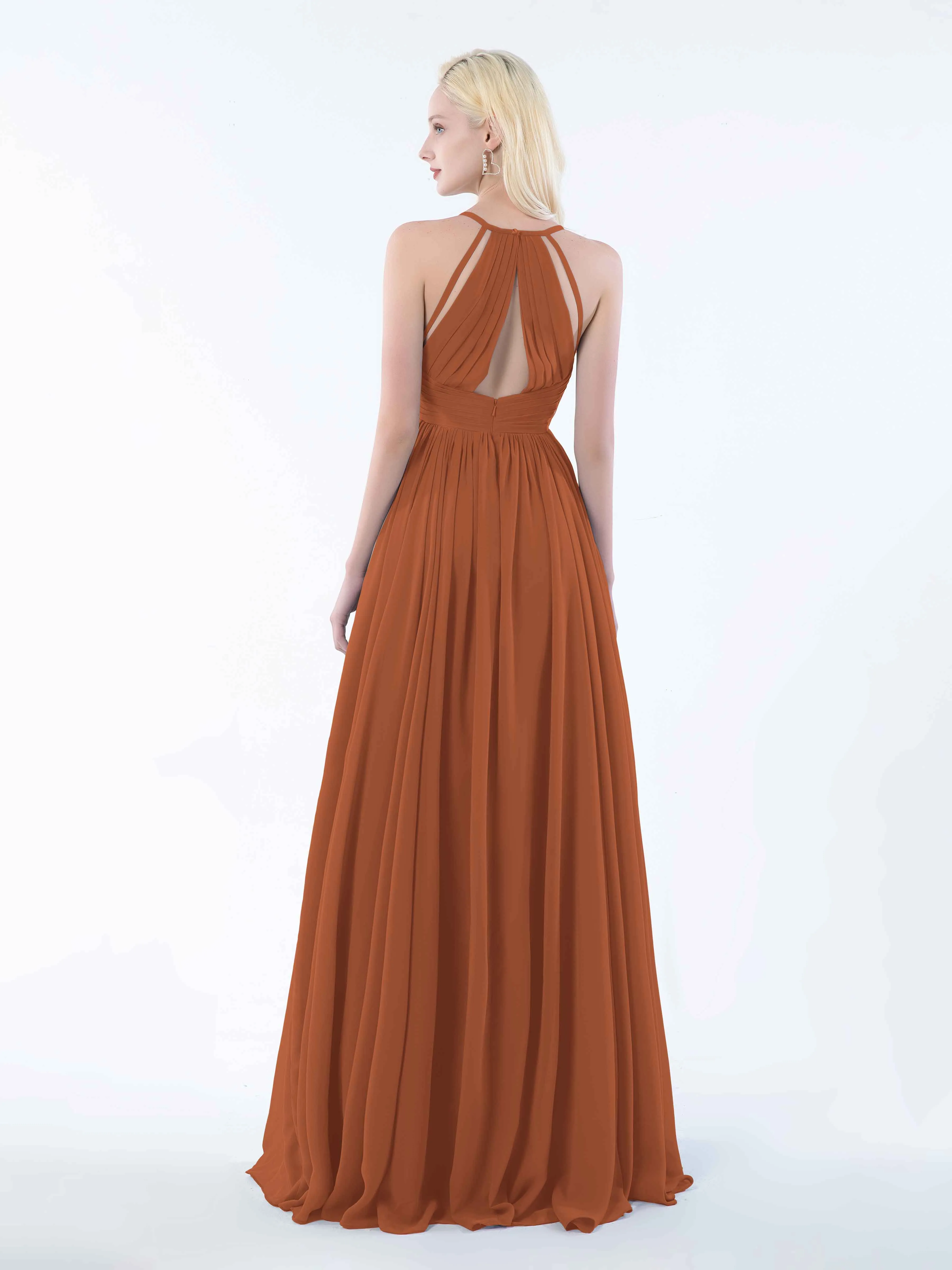 June Chic Spaghetti Straps Keyhole Chiffon Bridesmaid Dresses
