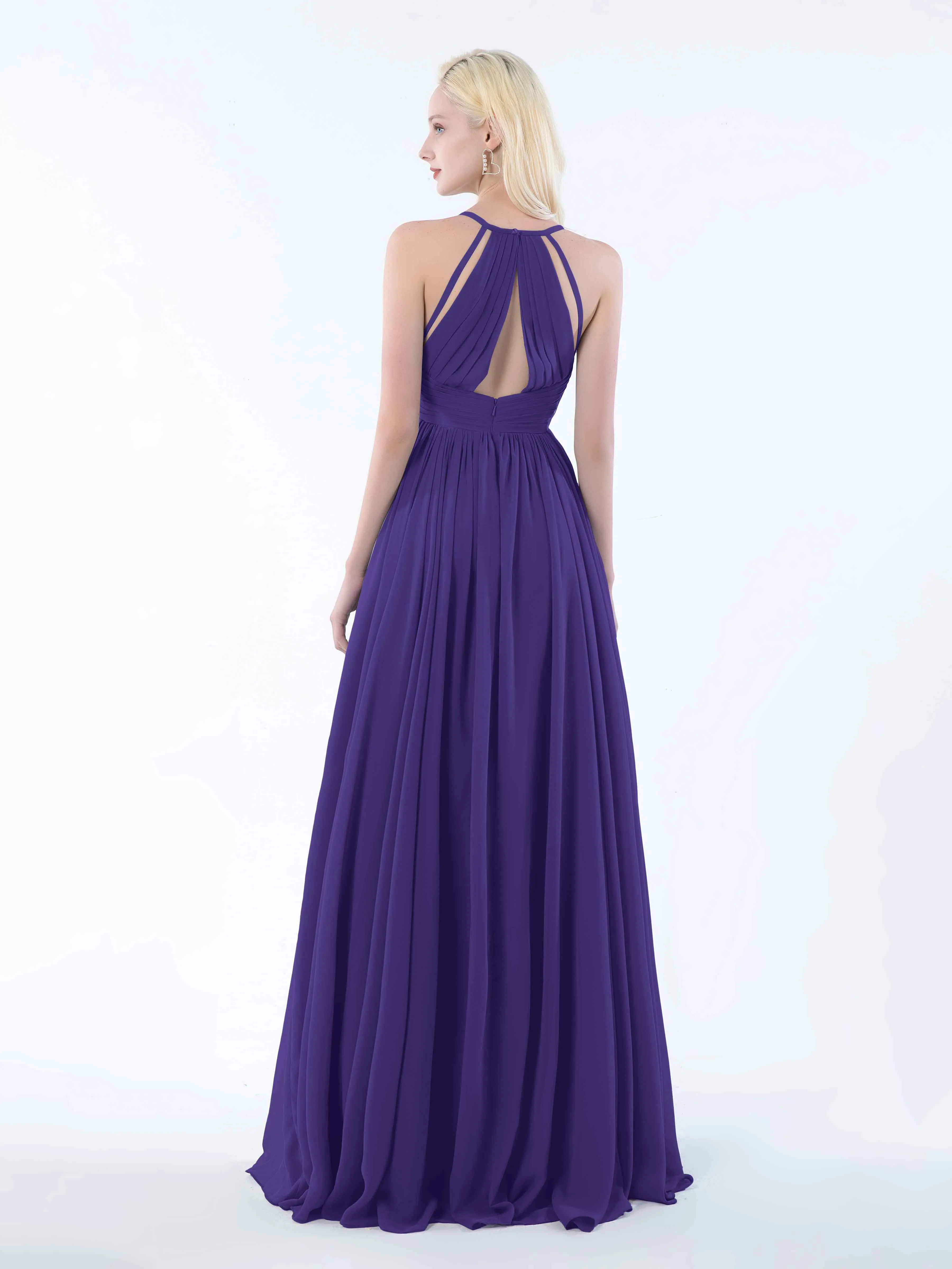 June Chic Spaghetti Straps Keyhole Chiffon Bridesmaid Dresses