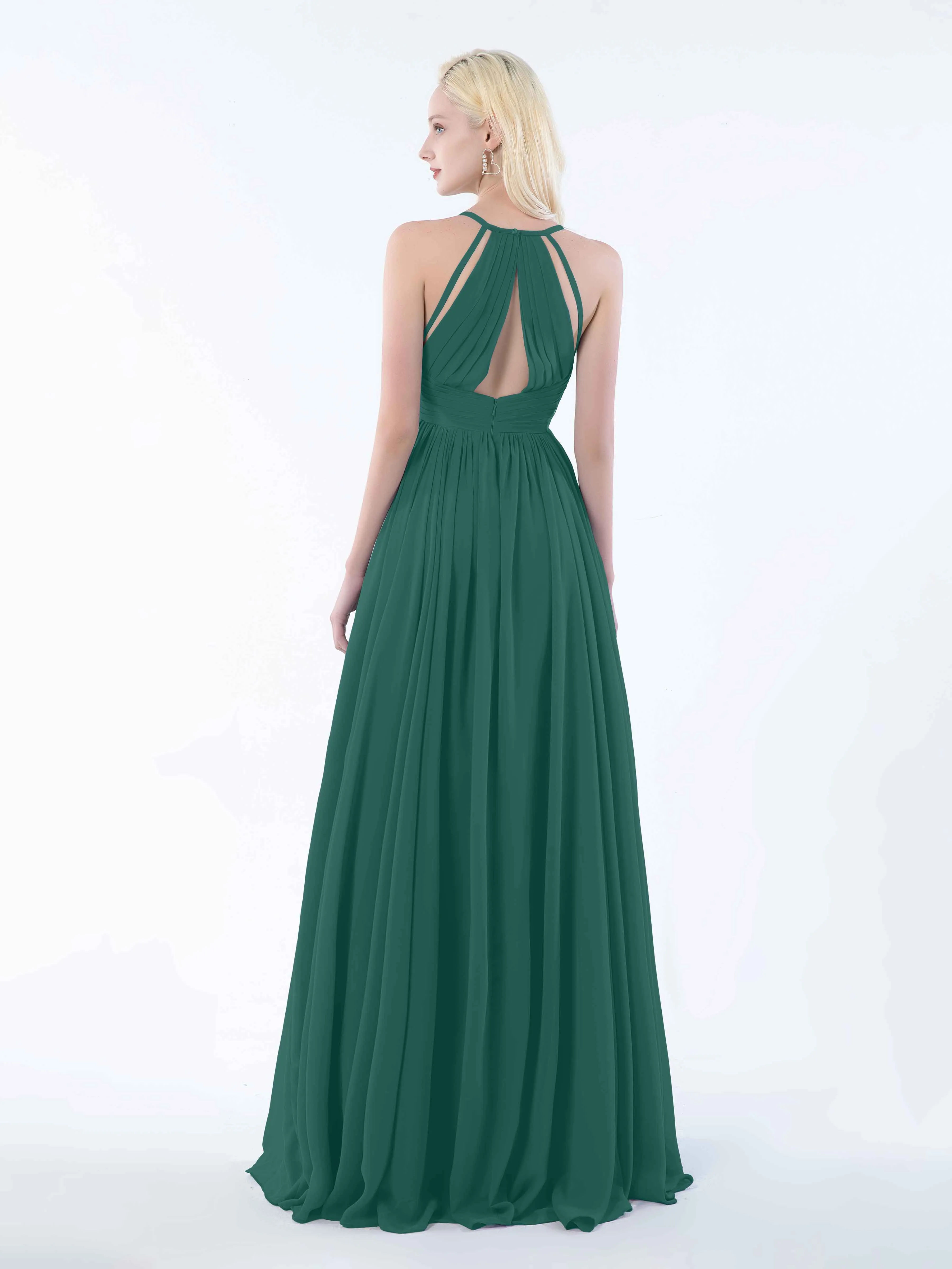 June Chic Spaghetti Straps Keyhole Chiffon Bridesmaid Dresses
