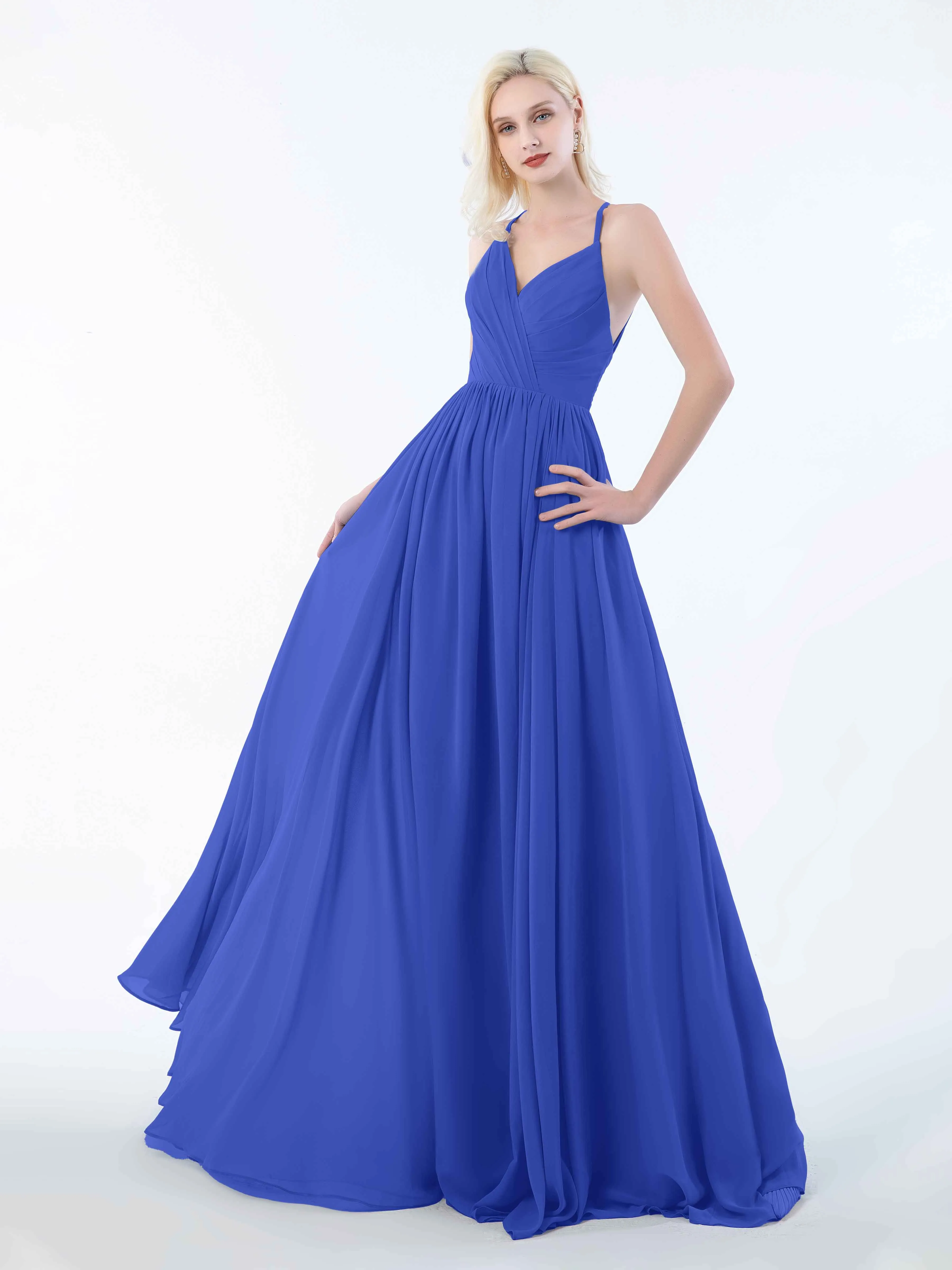 June Chic Spaghetti Straps Keyhole Chiffon Bridesmaid Dresses