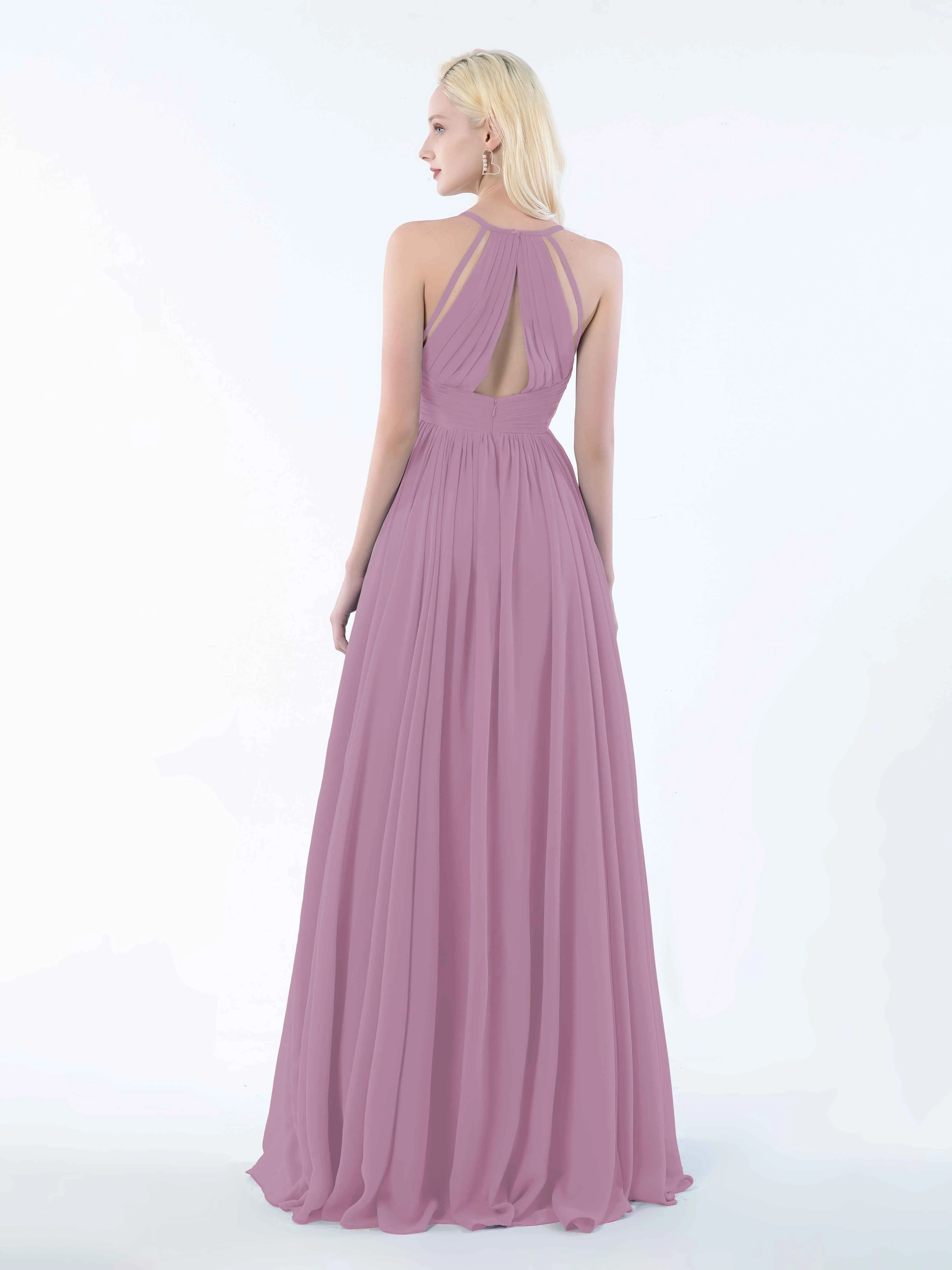 June Chic Spaghetti Straps Keyhole Chiffon Bridesmaid Dresses