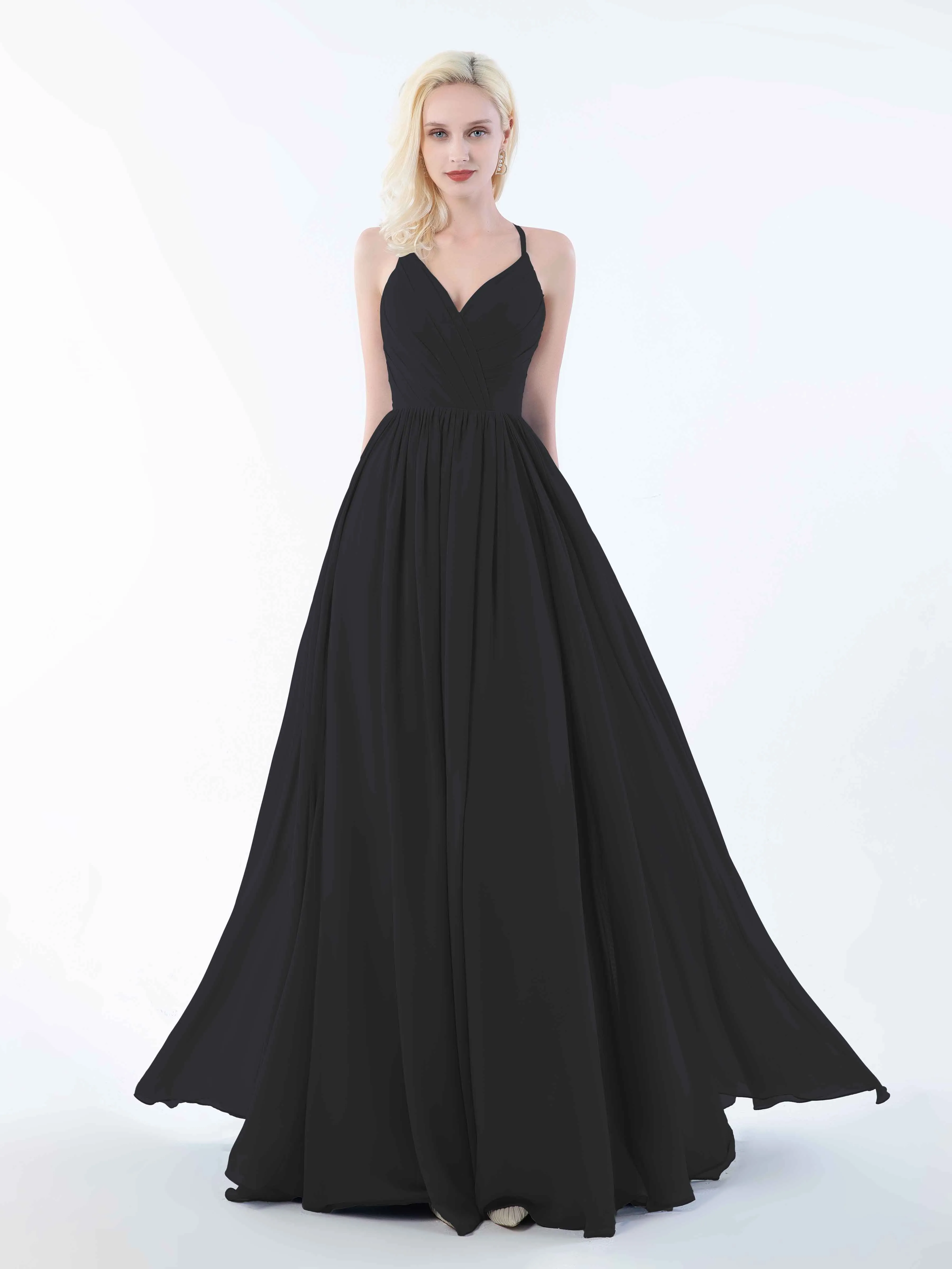 June Chic Spaghetti Straps Keyhole Chiffon Bridesmaid Dresses