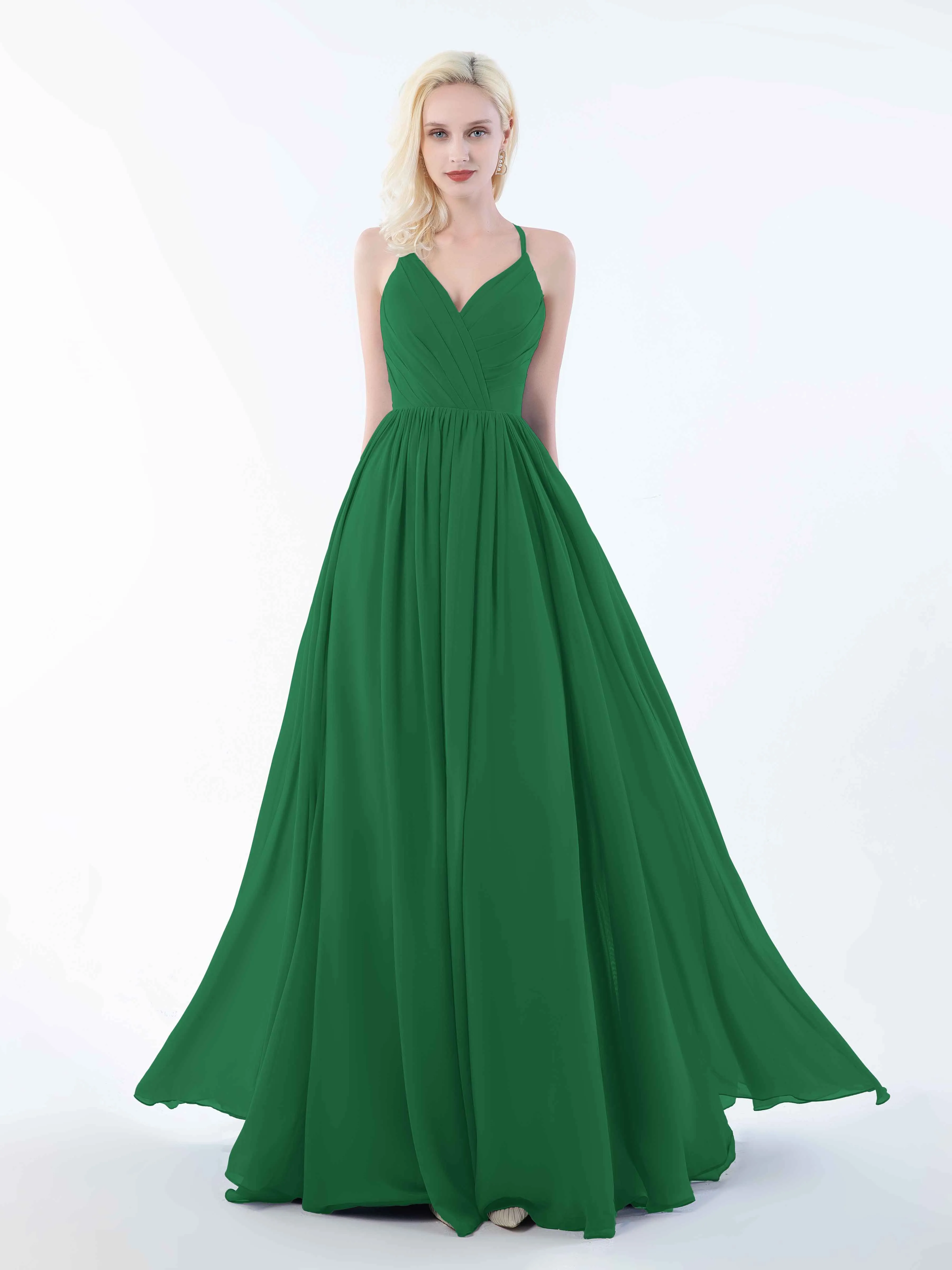 June Chic Spaghetti Straps Keyhole Chiffon Bridesmaid Dresses